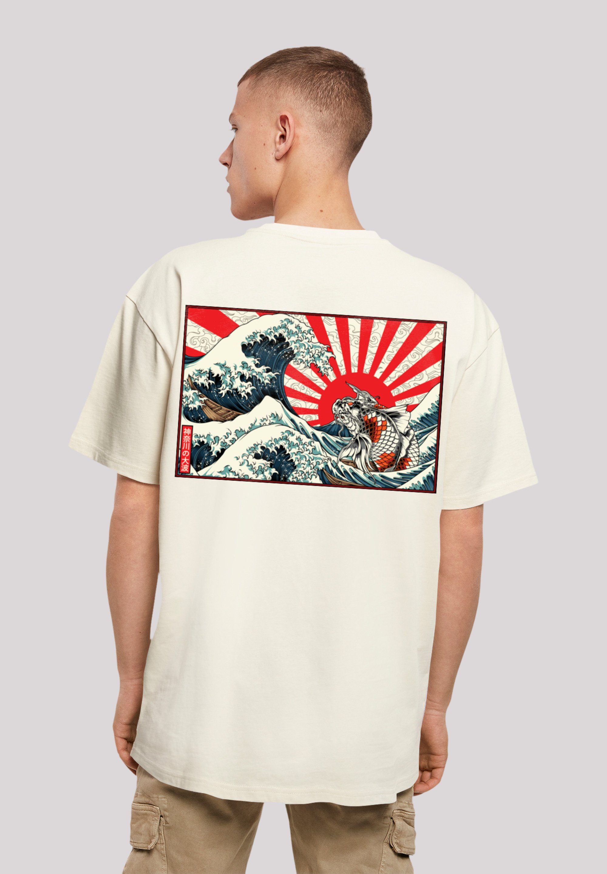 F4NT4STIC T-Shirt Kanagawa Welle Japan Print sand