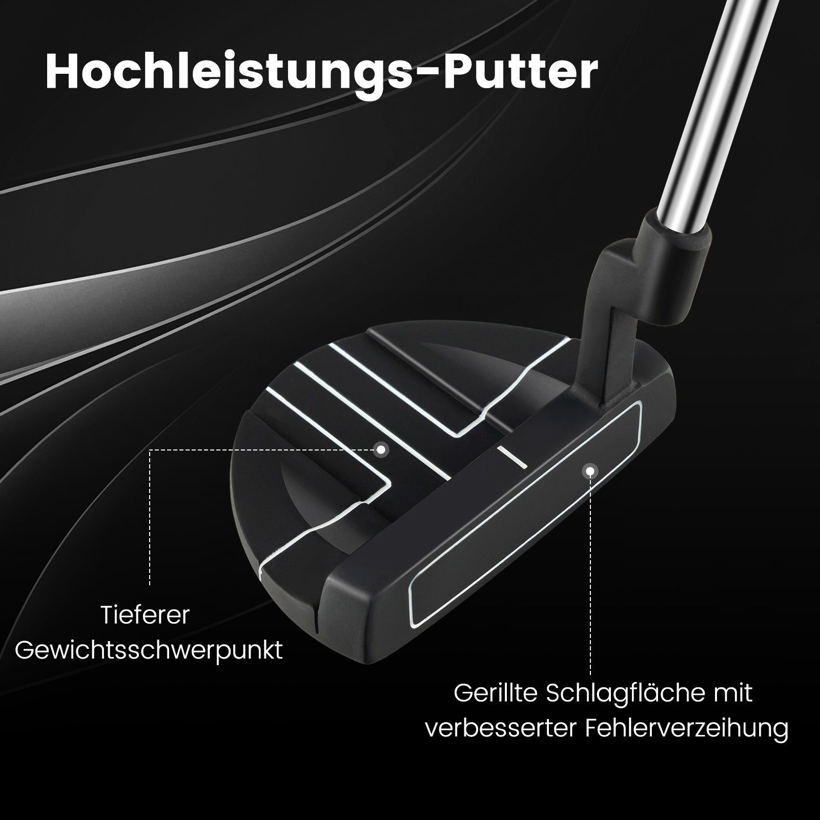 COSTWAY Wedge, Golfschläger mit Edelstahlkopf & Rutschfester Griff