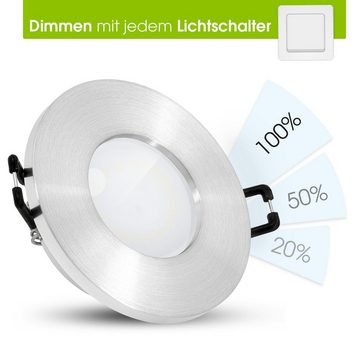 linovum LED Einbaustrahler fourSTEP LED Einbauspot Bad IP65 "Dimmen ohne Dimmer" neutralweiss, Leuchtmittel inklusive, Leuchtmittel inklusive