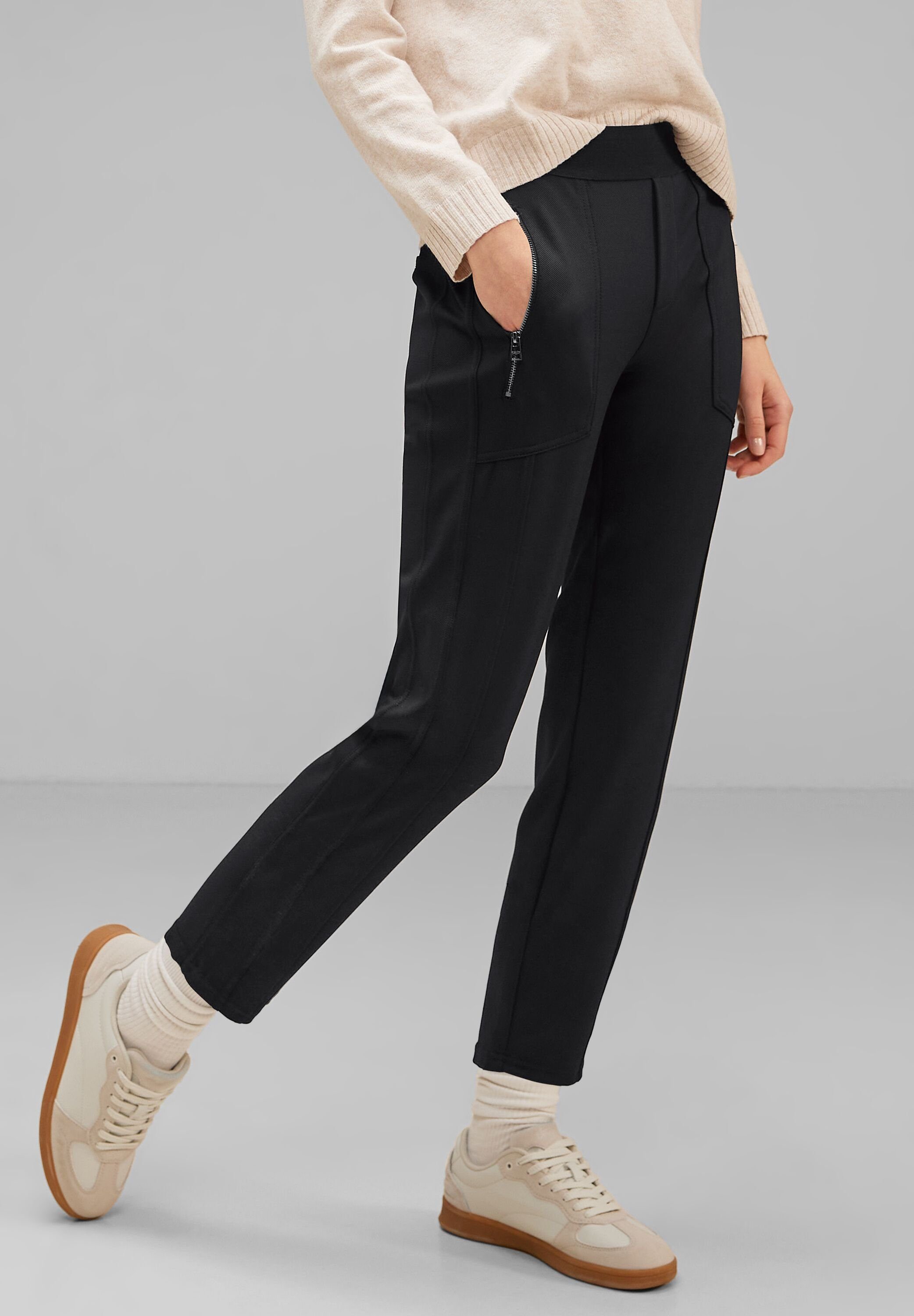 One Street Nicht STREET Pants ONE (1-tlg) Fit Jogg Loose Vorhanden in Black Joggpants