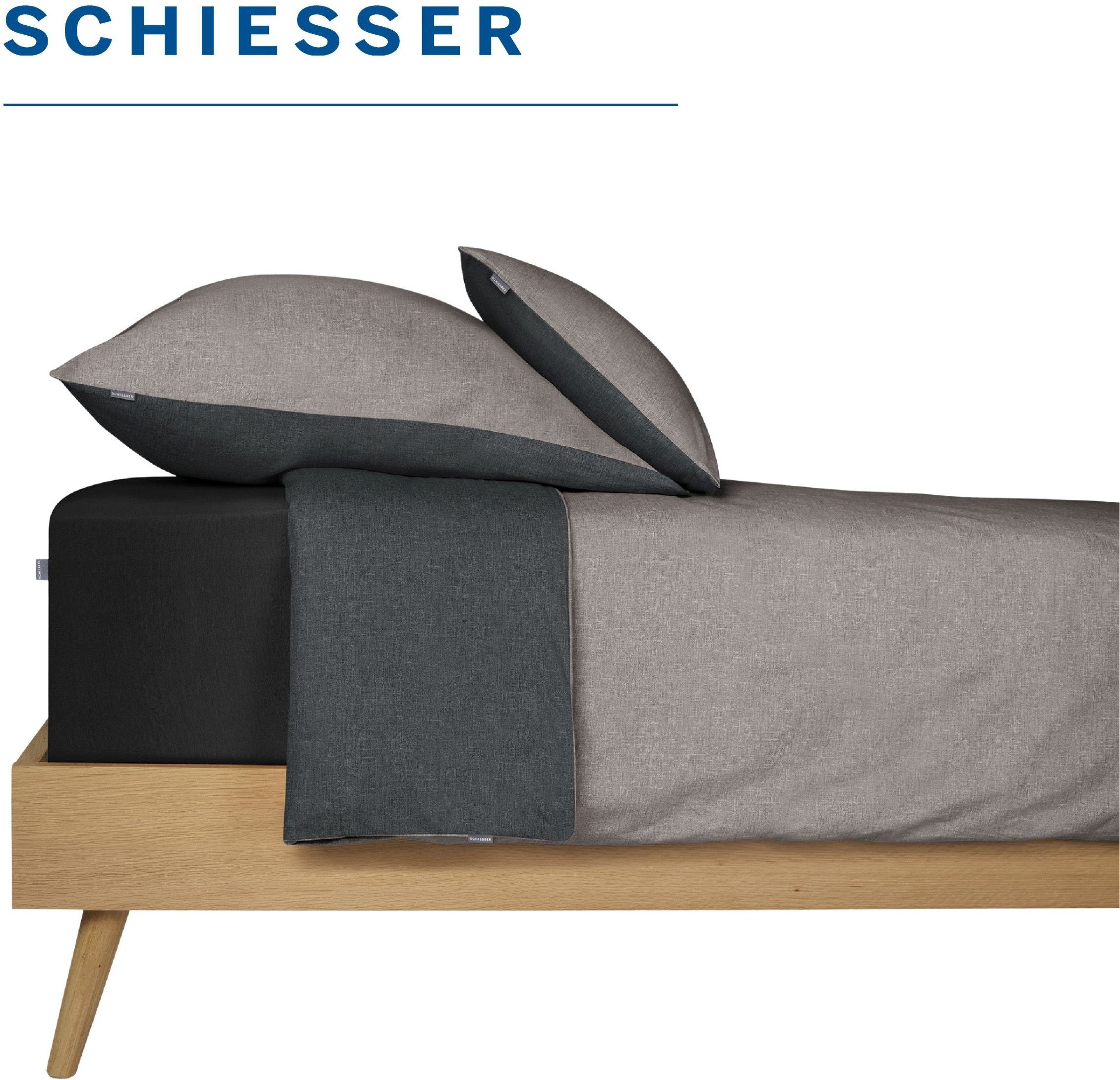 Schiesser Spannbettlaken Elli aus weicher Baumwolle mit Elasthananteil für flexiblen Sitz, Jersey-Elasthan, Gummizug: rundum, (1 Stück), für hohe Matratzen und  – Bild 4 von 5