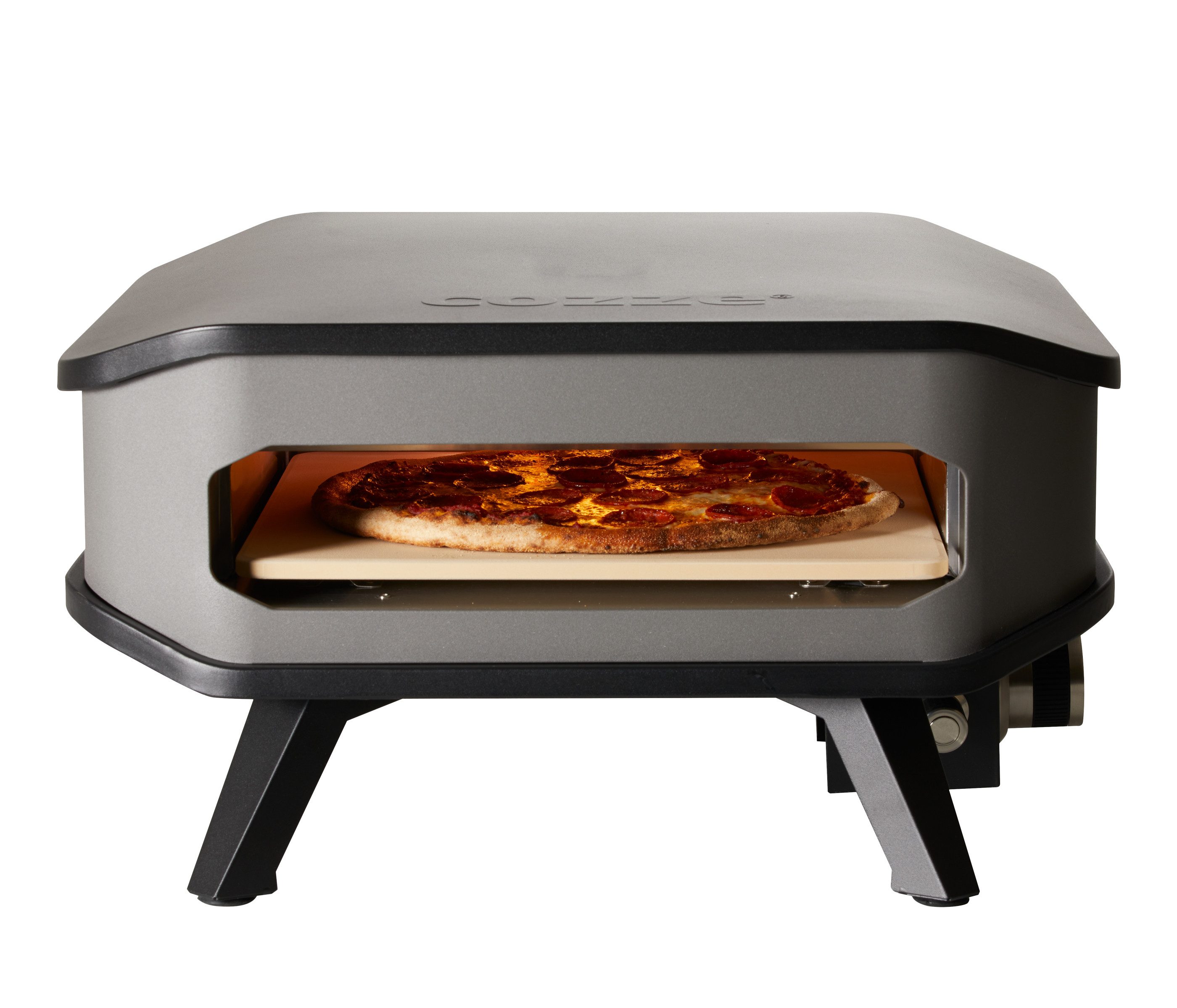 COZZE Pizzaofen Gas-Pizzaofen 13", Backtemperatur bis 400°C, tragbar, inkl. Pizzastein, Grillfläche 34 x 34 cm