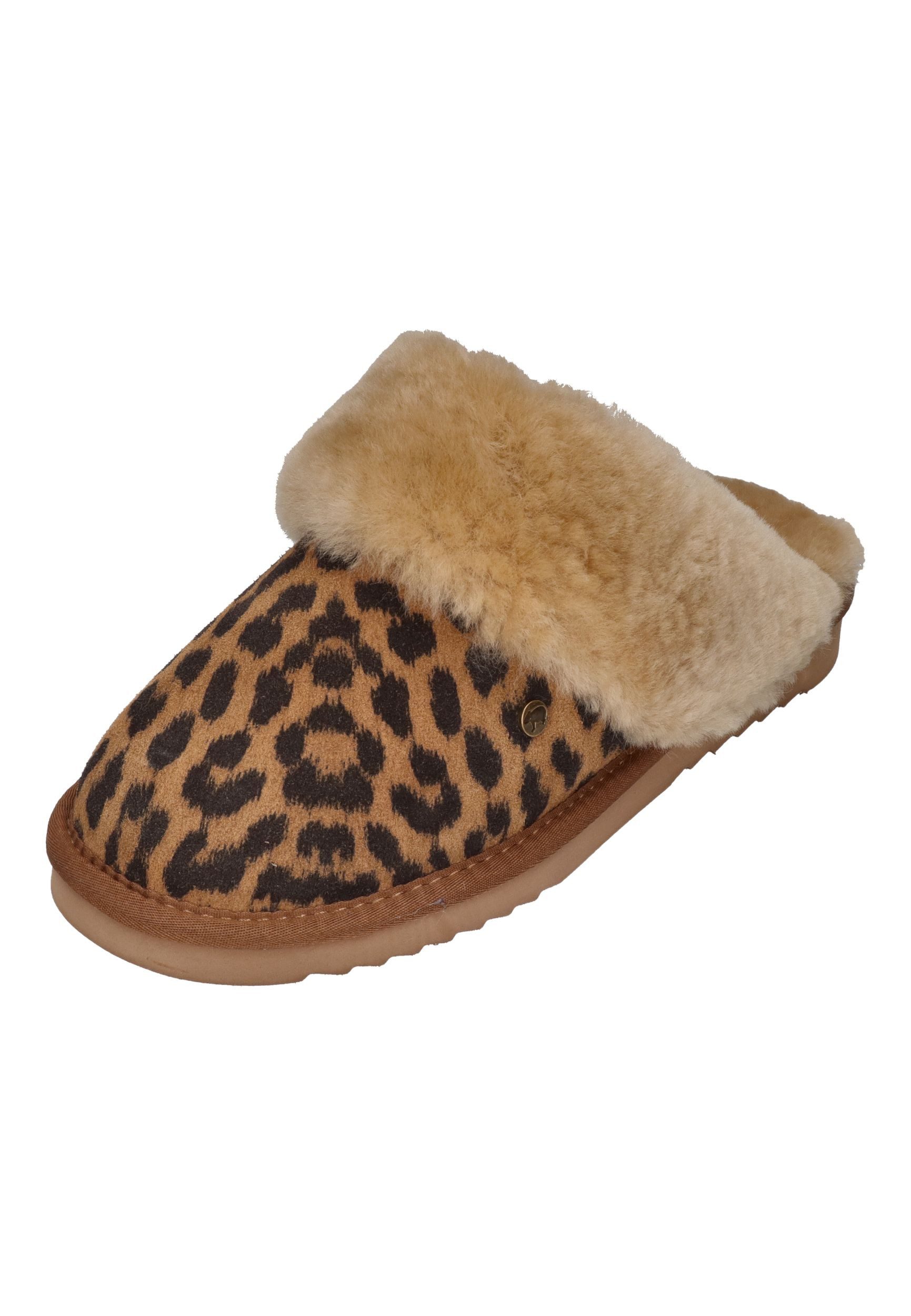 WARMBAT COLLIE PRINT PANTHER Hausschuh Chestnut