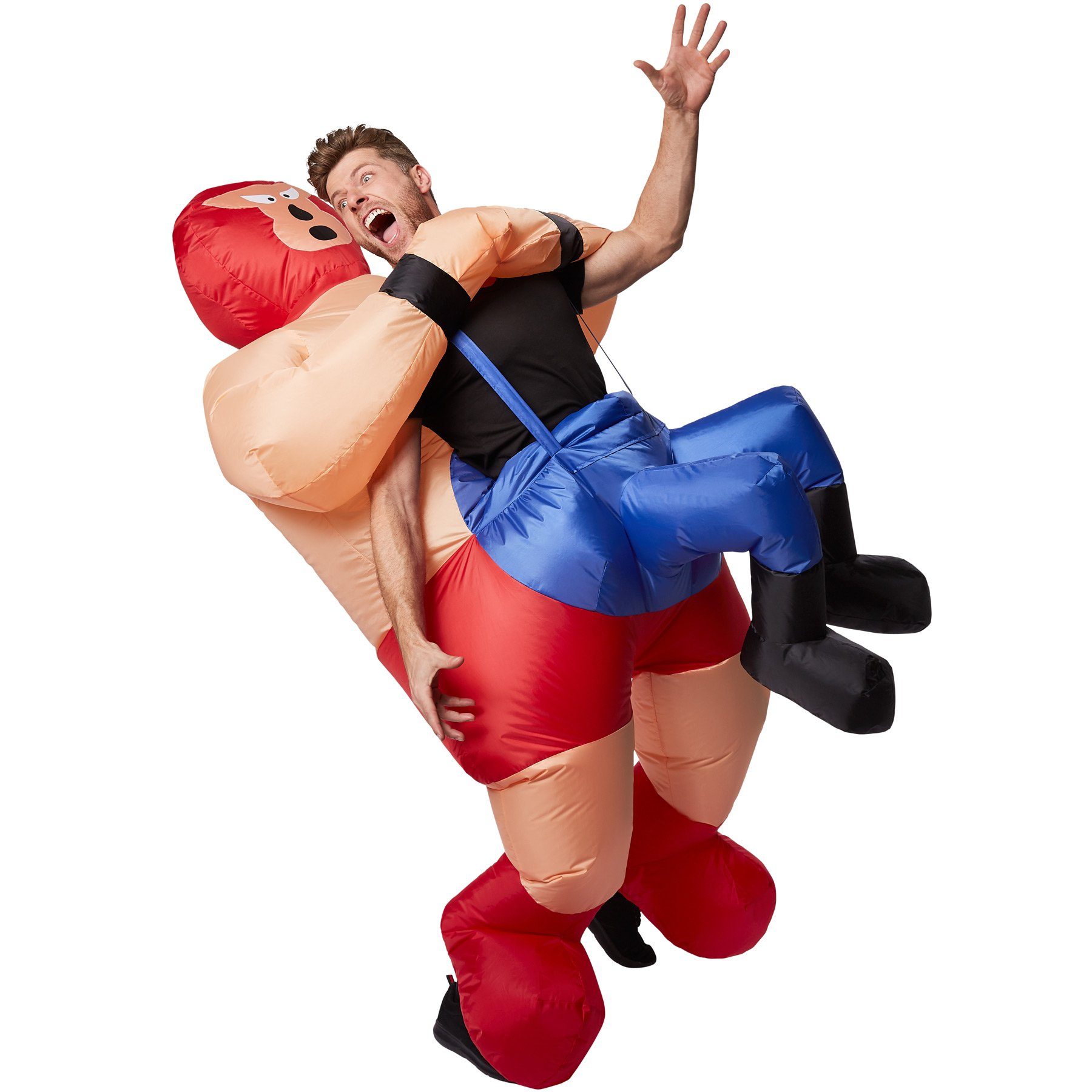 dressforfun Kostüm Selbstaufblasbares Aufsitzkostüm Wrestler, Batteriebetrieben, innerhalb von Sekunden aufgeblasen