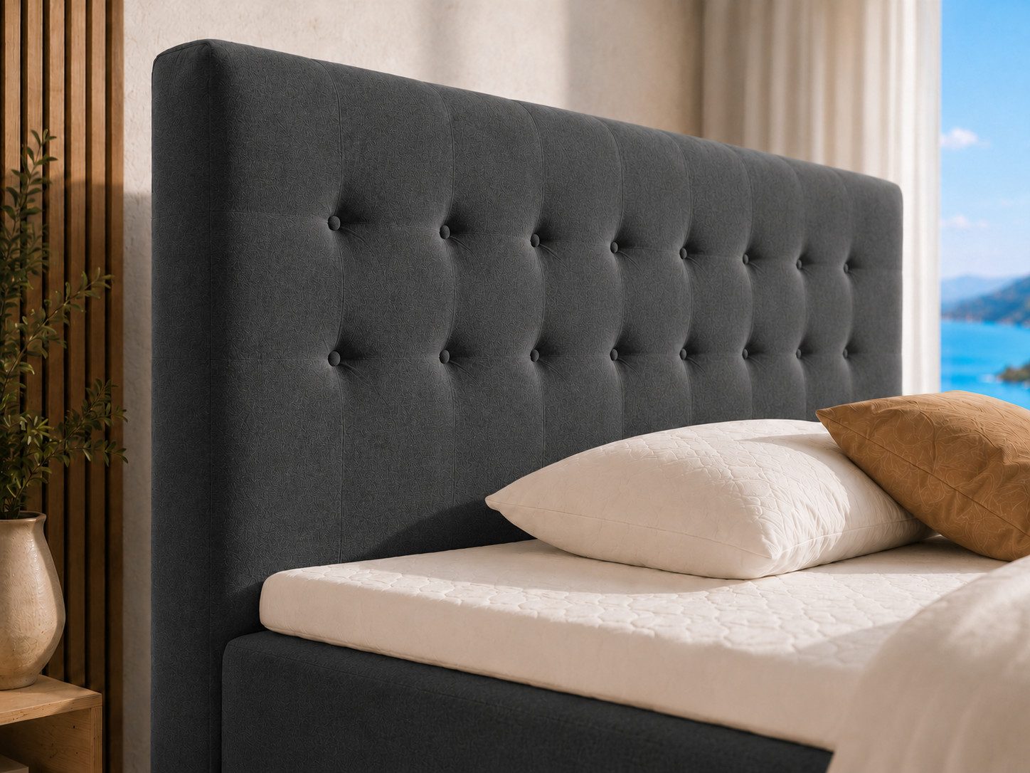 Best for Home Boxspringbett Polsterbett mit 7-Zonen-Taschenfederkernmatratze und Schubladen (Komplettset (Boxspringbett inkl. 2 Matratzen, Topper & Stauraum-Sch – Bild 4 von 5