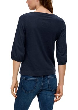s.Oliver 3/4-Arm-Shirt Baumwollshirt mit Puffärmeln Raffung