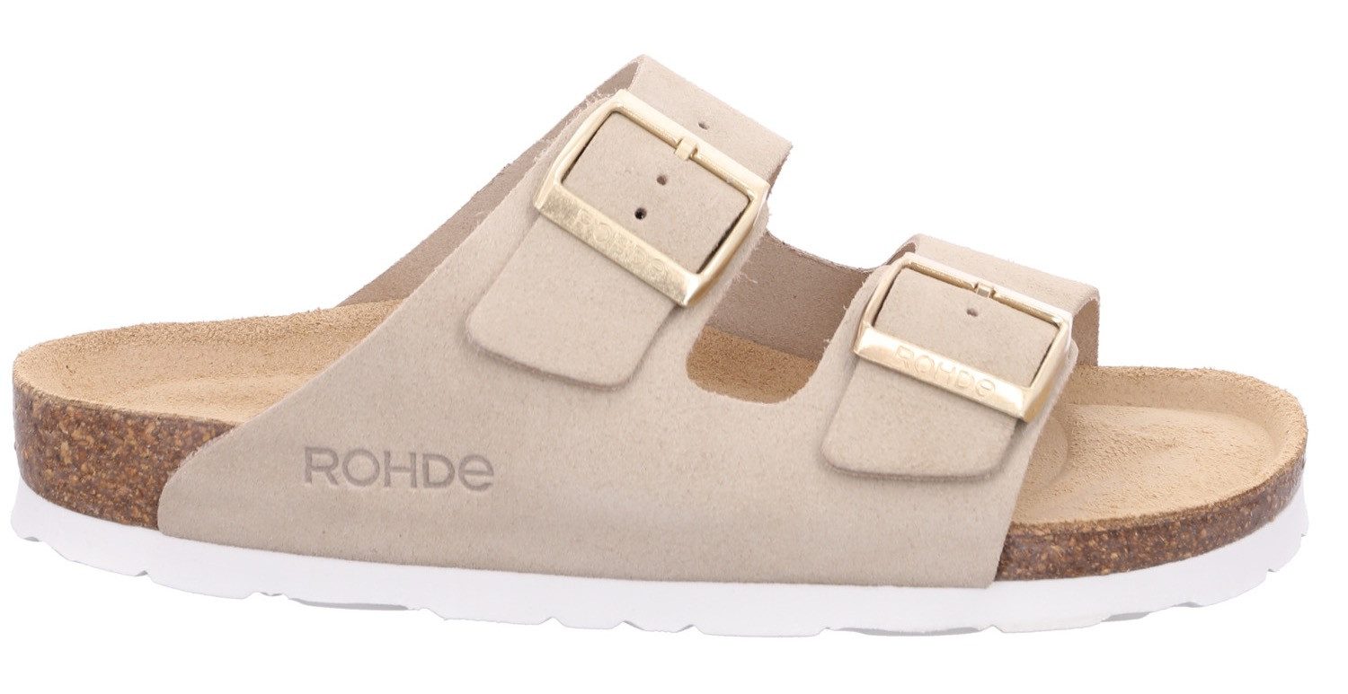 Rohde SUNNYS N°12 Pantolette Sommerschuh, Hausschuh, Zweischnaller, Strandschuh mit Softfußbett