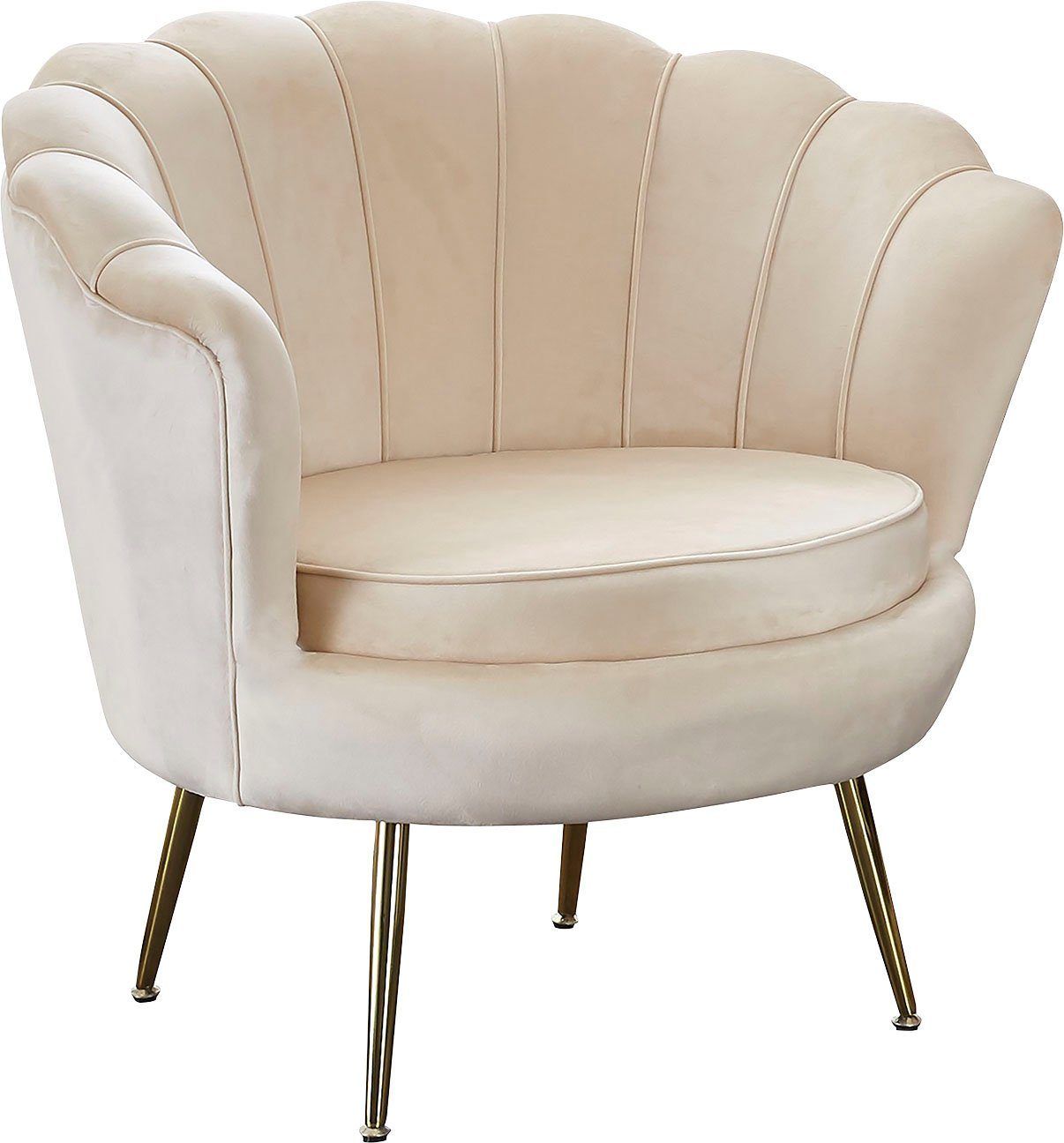 SalesFever Muscheldesign Clam, Loungesessel Beige extravagantes