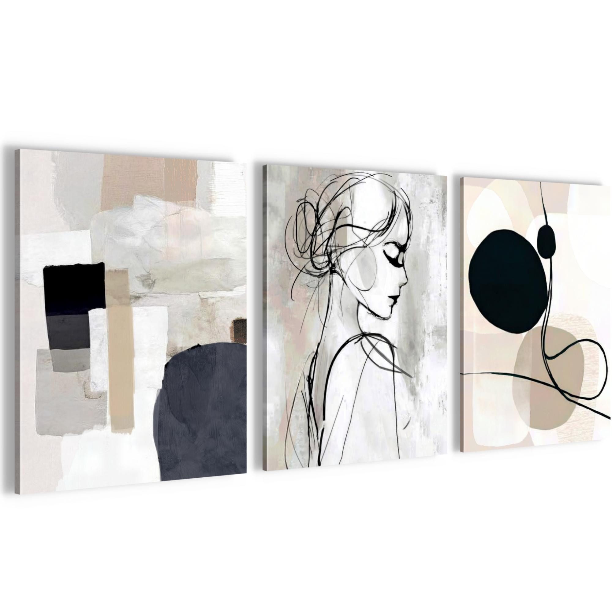 Novart Wandbild Boho Abstrakt Wohnzimmer Schlafzimmer Dekoration Kunstdruck, Frau