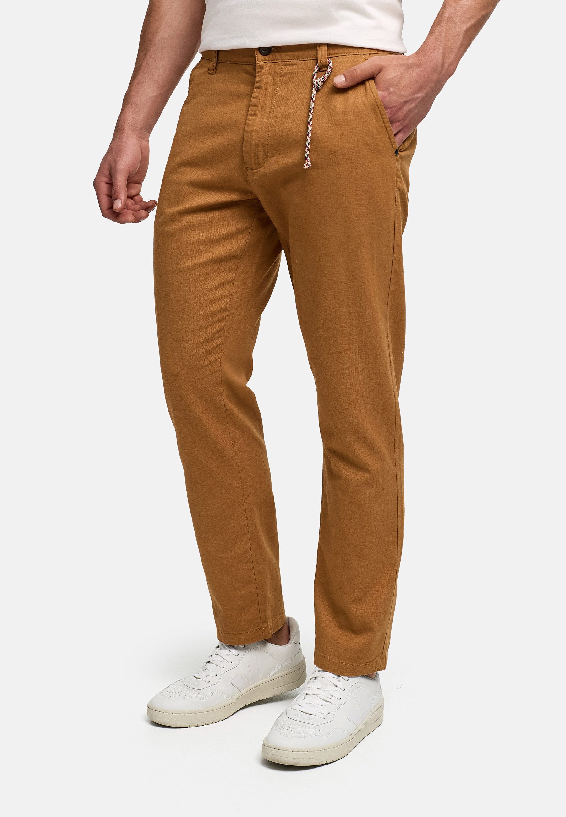 Indicode Chinohose Herren INMelio Herrenhose Dekoratives Rope-Band als stilvoller Hingucker
