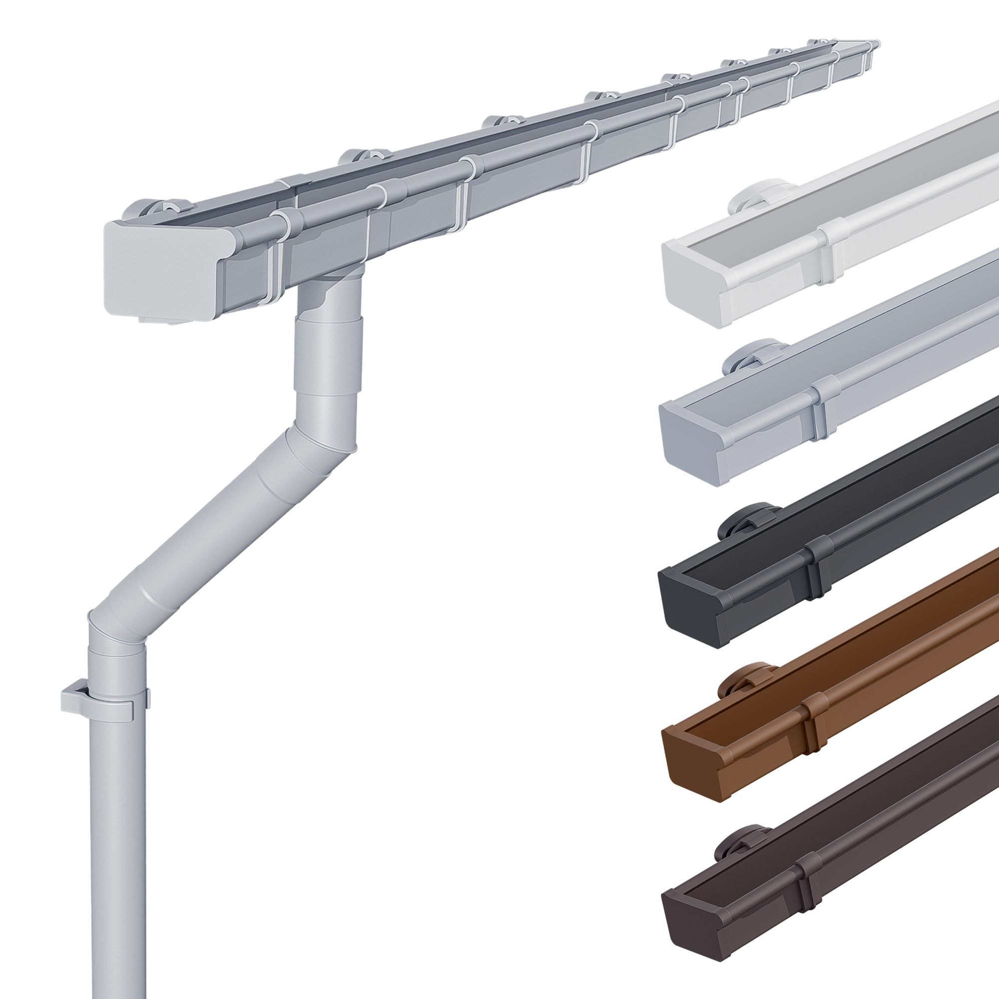INEFA Dachrinne NW 68 Желоба-Set kastenförmig aus PVC für Gartenhaus,3m, Kastenrinnen- Set von INEFA, 1-St., Set für eine Dachseite, Regenrinne aus Kunststoff für Pultdach, Made in Germany