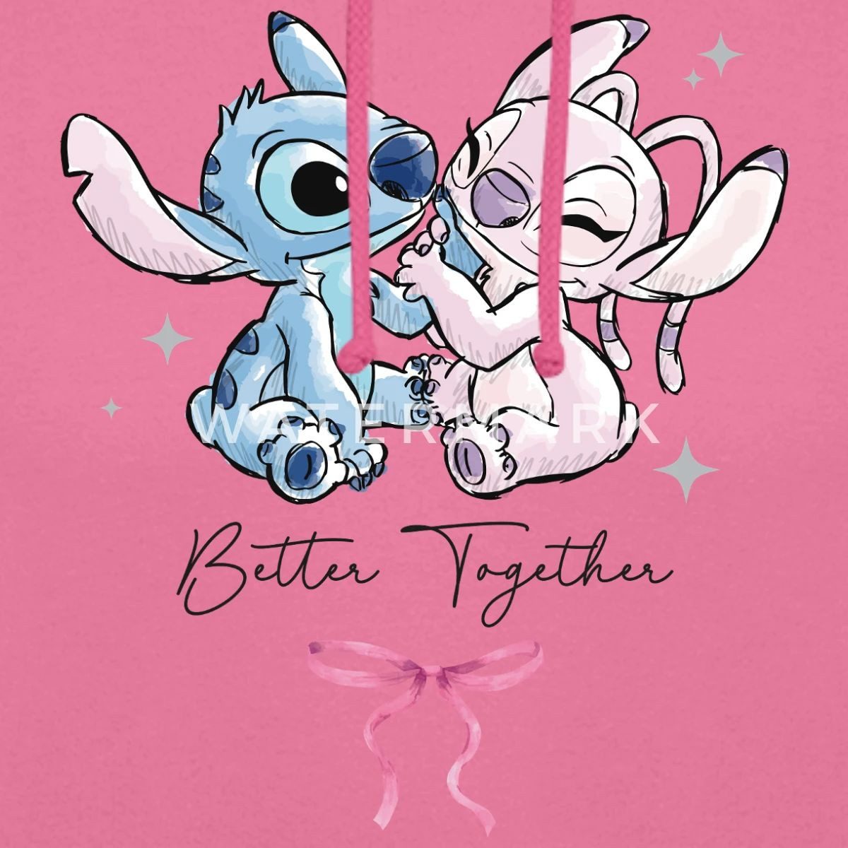 Spreadshirt Hoodie Lilo & Stitch, Angel Und Stitch Better Together Unisex Hoodie (1-tlg)
