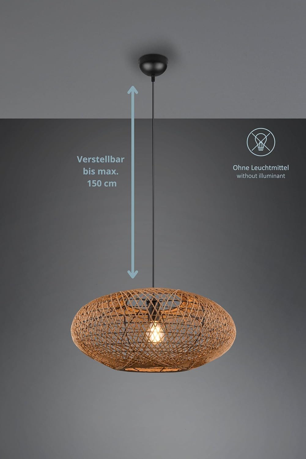 lightling Pendelleuchte Edda, ohne Leuchtmittel, höhenverstellbar