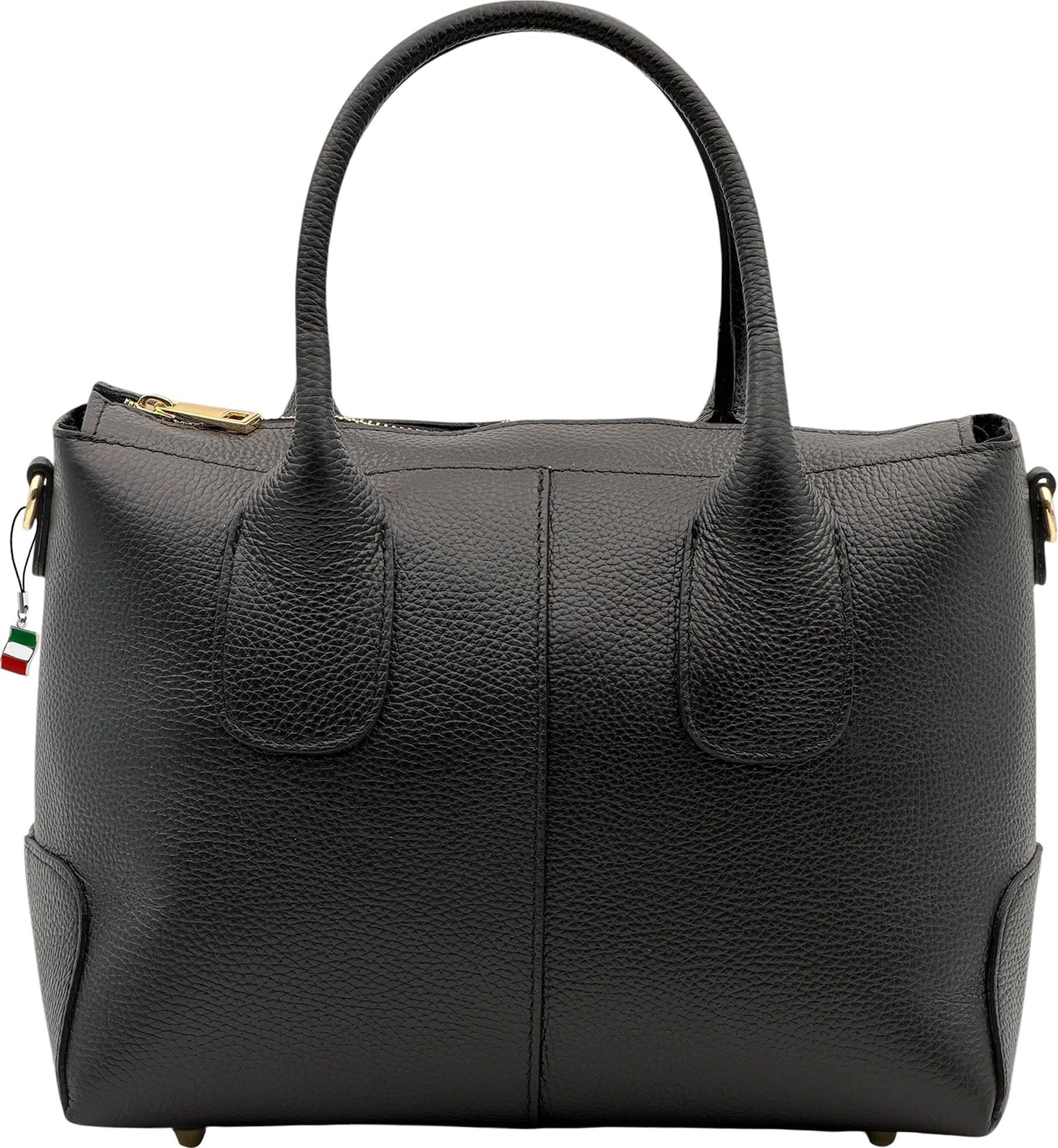 FLORENCE Handtasche Florence Damen Handtasche Echtleder (Handtasche), Damen Umhängetasche, Handtasche Leder, schwarz ca. 32cm