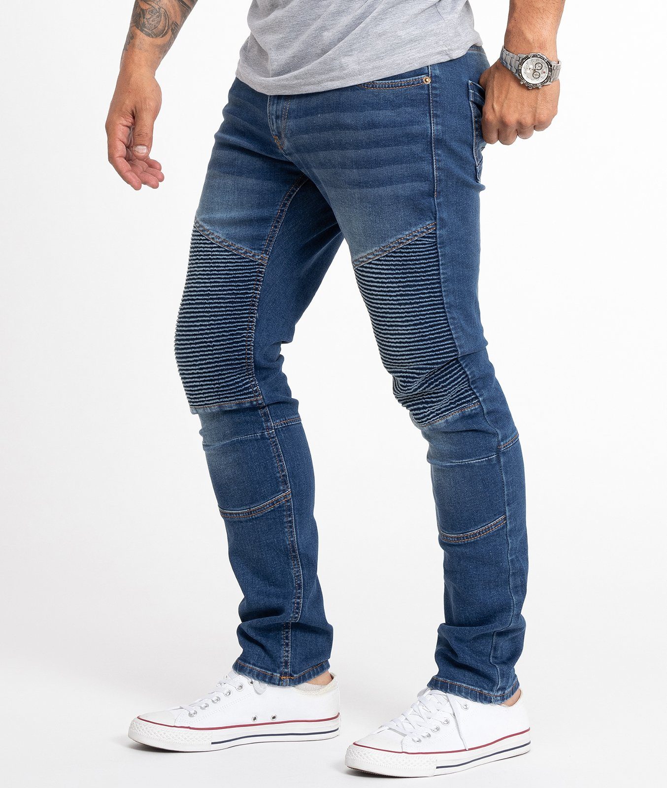 Rock Creek Slim-fit-Jeans Herren Jeans Stonewashed Blau RC-2180 günstig online kaufen