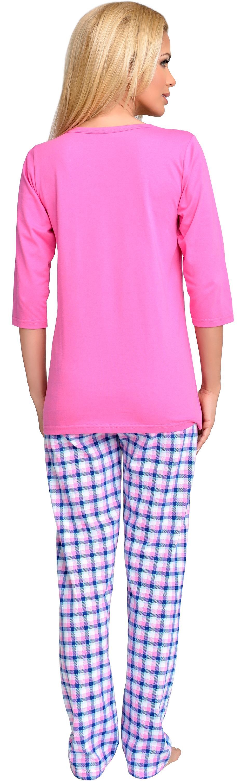 Be Mammy Umstandspyjama Damen Schlafanzug Stillpyjama Rosa-2 1N2TT2