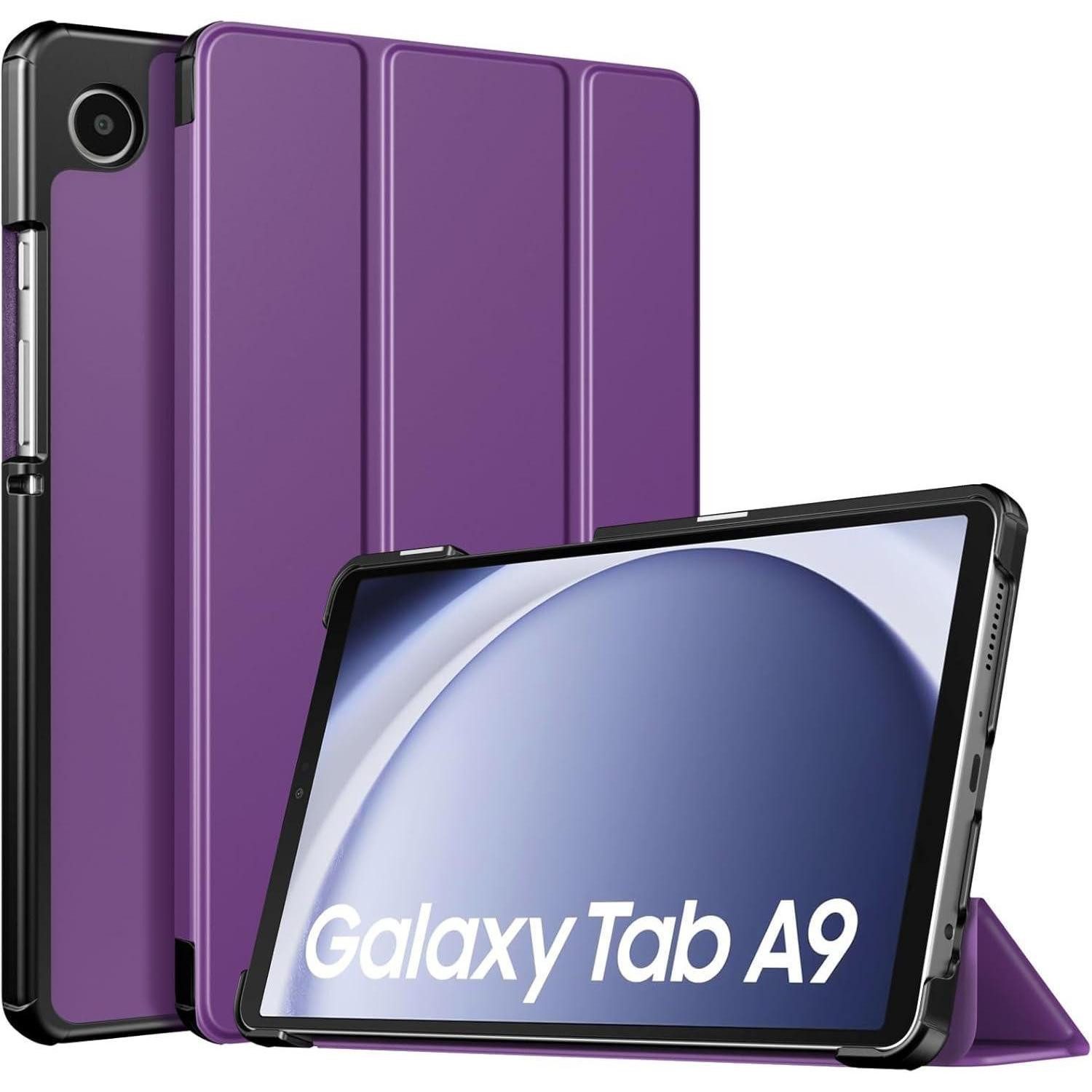 LuxusKollektion Tablet-Hülle Schutzhülle Tab A9 87 SM X110 X115 X117 Ständer Purpurschwarz
