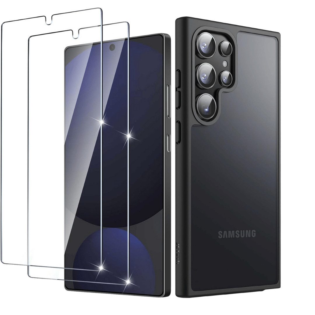 Smartphone-Hülle + 2X Schutzglas für Samsung Galaxy S25 Ultra 5G Panzerfolie Display 9H