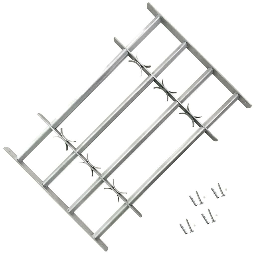 vidaXL Fenster 2 Stk 4 Querstäben 1000-1500 mm Fenstergitter Verstellbar für Fenster