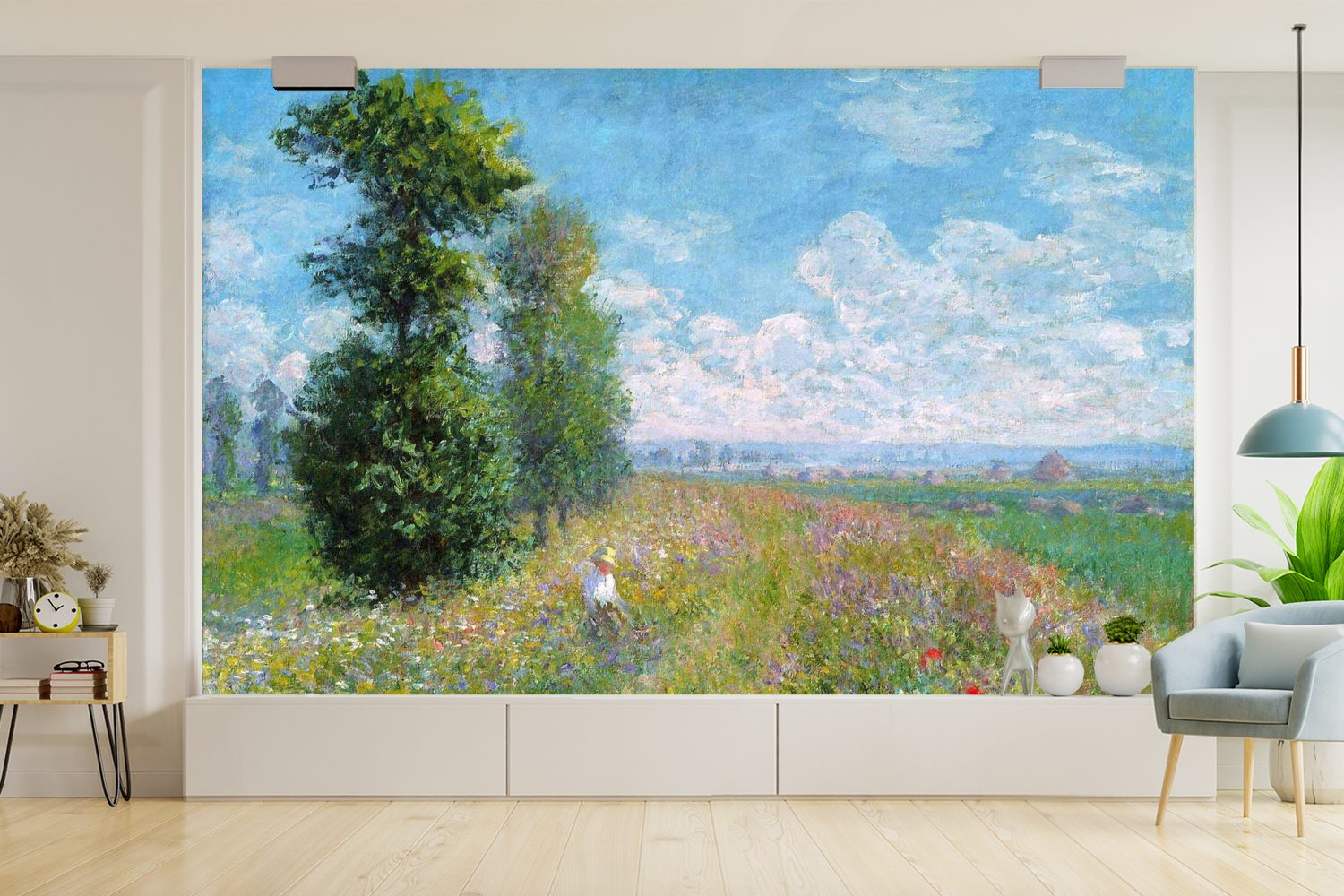 Gemälde von Argenteuil (5 bedruckt, für Matt, St), Wohnzimmer Monet, Fototapete bei Claude - Küche, Pappeln MuchoWow Fototapete Vliestapete Schlafzimmer