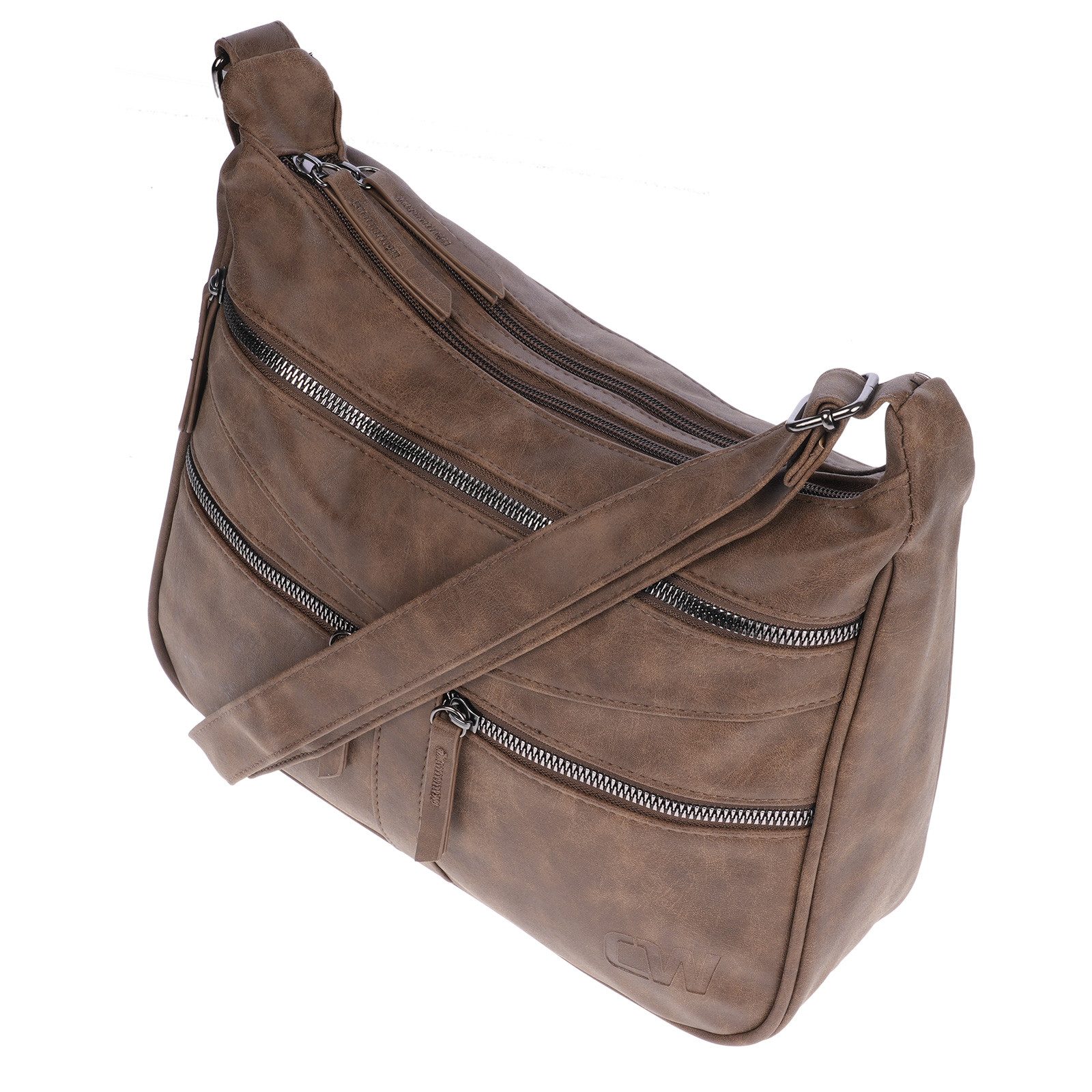 Christian Wippermann Umhängetasche Damen Tasche Schultertasche Umhängetasche Crossover (einzeln), Bag Leder Optik Handtasche
