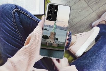 MuchoWow Handyhülle New York - Freiheitsstatue - Amerika, Phone Case, Handyhülle Samsung Galaxy S21 Ultra, Silikon, Schutzhülle