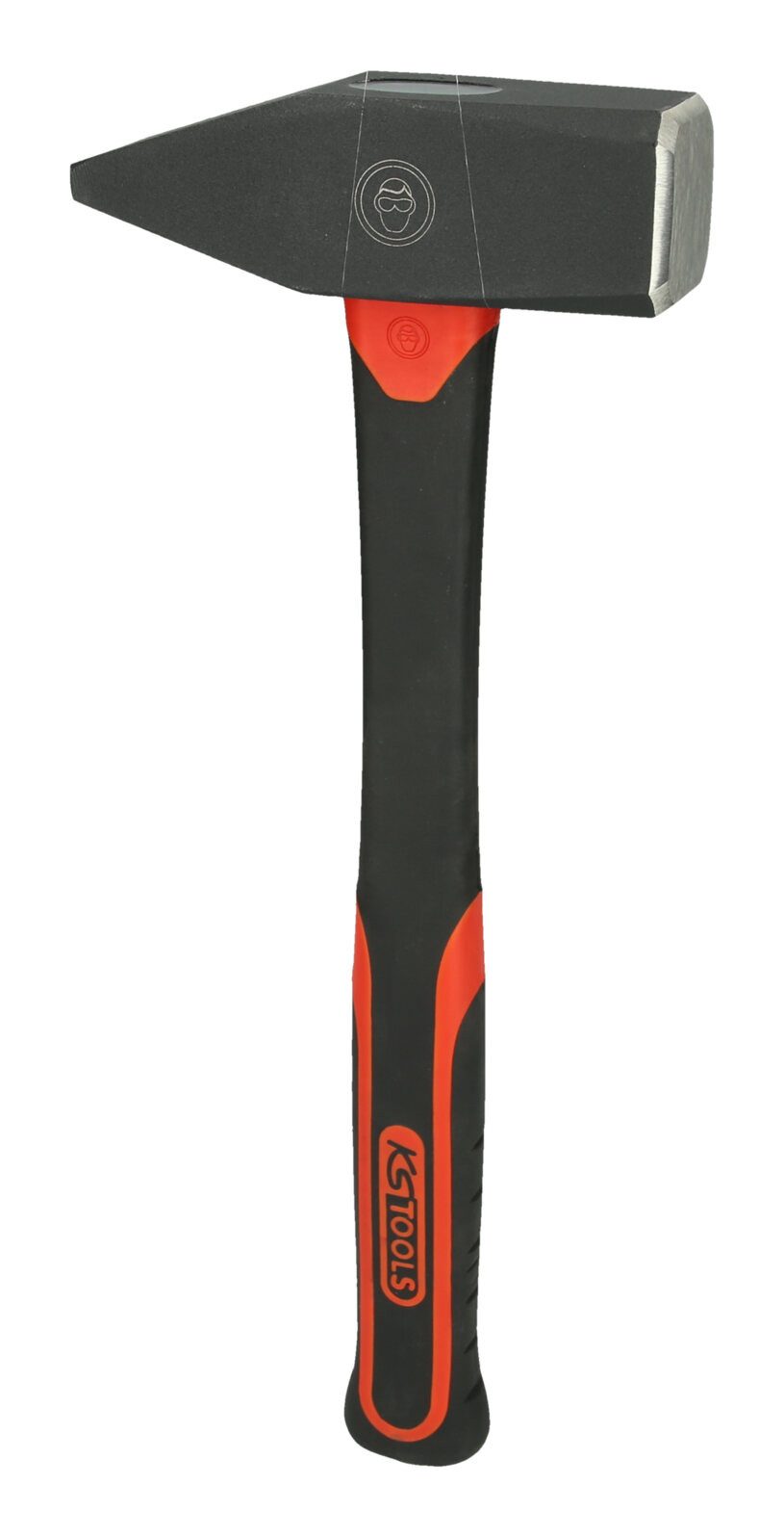 KS Tools Hammer, Schlosserhammer mit Fiberglasstiel, 2000g