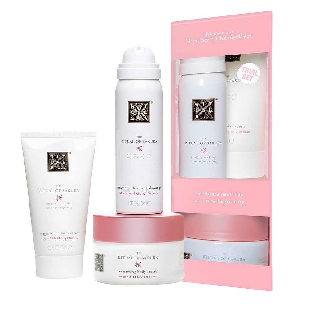 Rituals Körpercreme Rituals The Ritual of Sakura Mini-Set Körper & Bad, 3-tlg., Duschschaum, Body Cream & Zuckerpeeling mit Kirschblüte