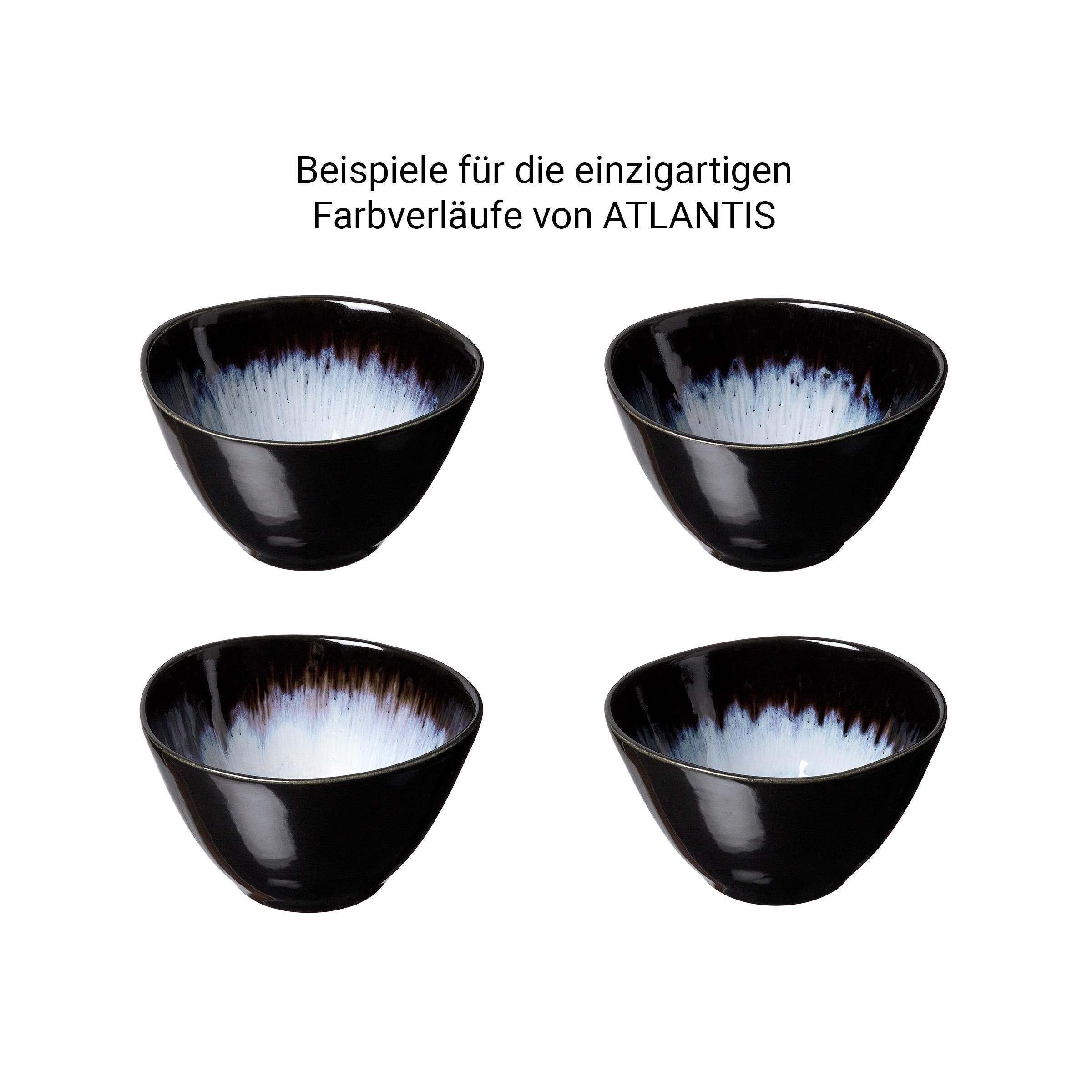 Schale Schale ATLANTIS Steinzeug 640ml, 4x Schwarz BUTLERS