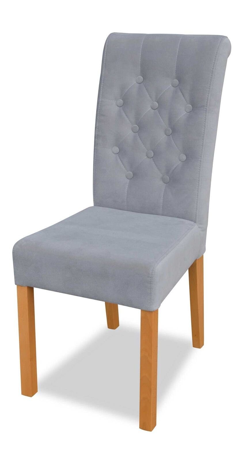 JVmoebel Stuhl Klassische Stuhl Designer Holzstuhl Esszimmerstuhl Luxus Holz Neu (1 St) Grau/Orange