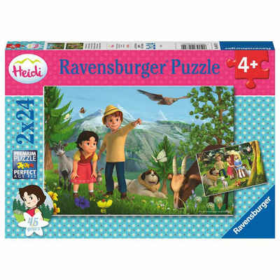Ravensburger Puzzle Heidis Abenteuer 2 x 24 Teile, 24 Puzzleteile