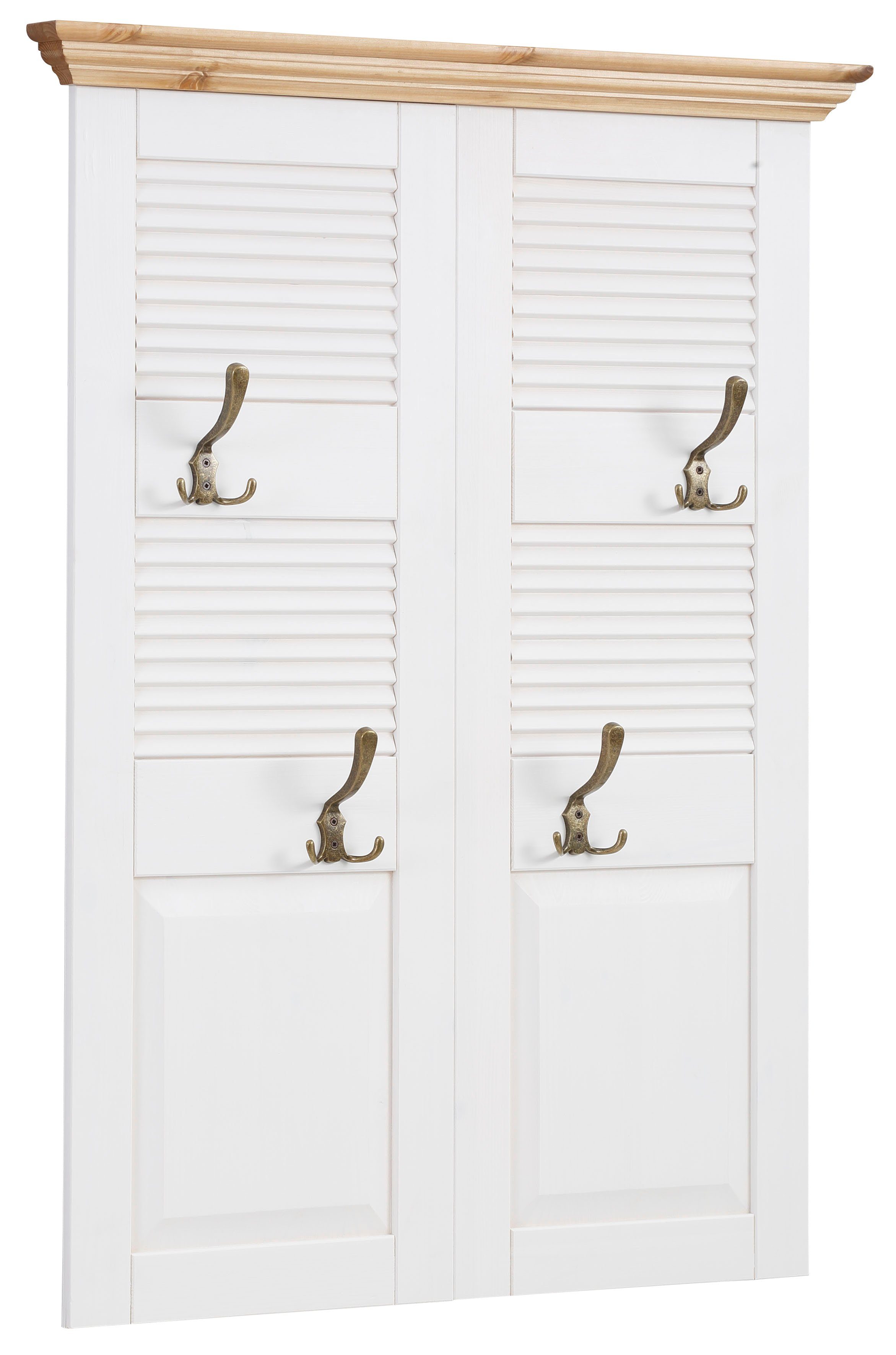 OTTO home Garderobenpaneel Ayanna, Breite 84 cm, mit 4 Doppelhaken, aus massiver Kiefer, FSC®