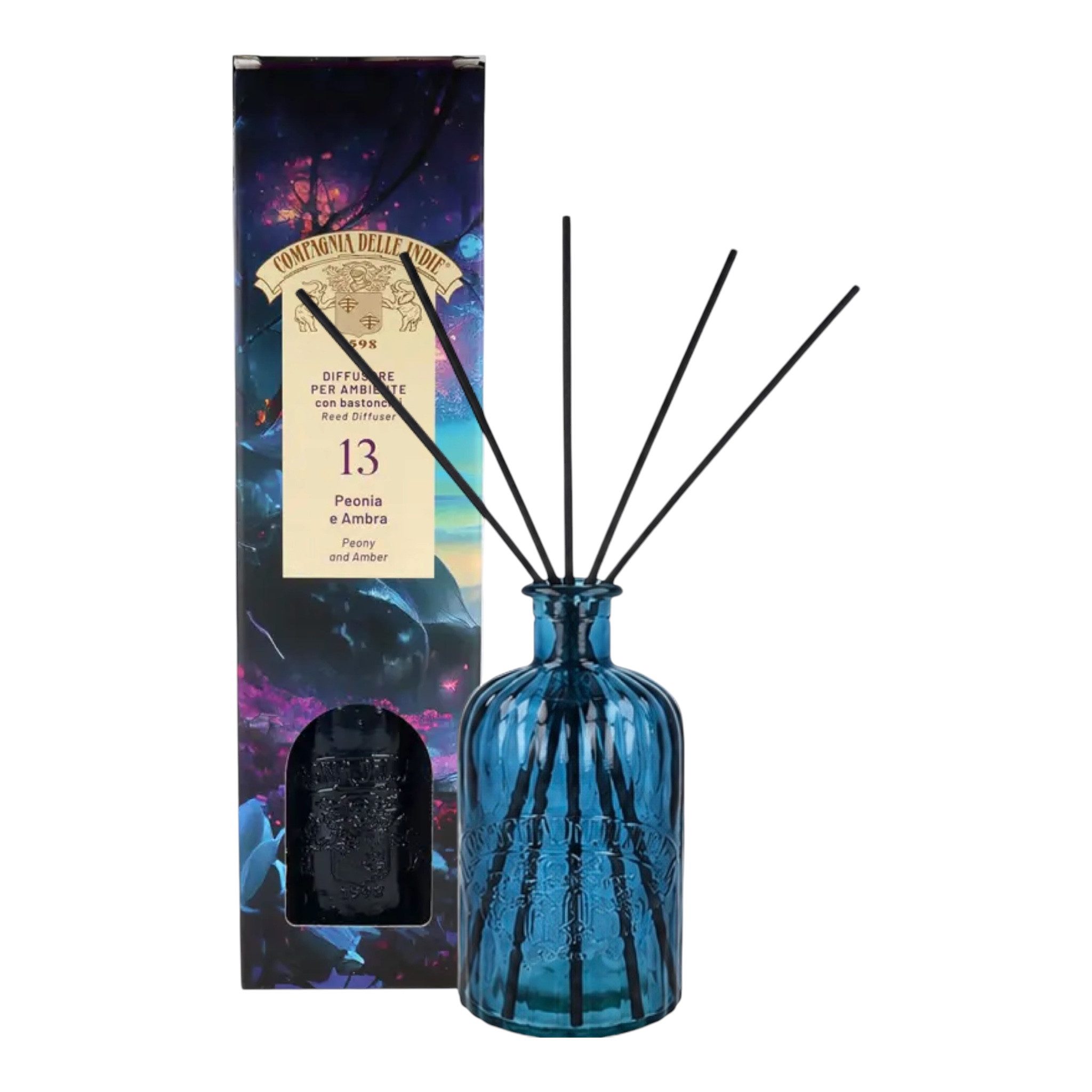 Compagnia delle Indie Raumduft Pfingstrose & Ambra Raumdiffusor 1000 ml, Jasmin, Tuberose, Floral, Vanille, Tonkabohne, Ambra, Sandelholz