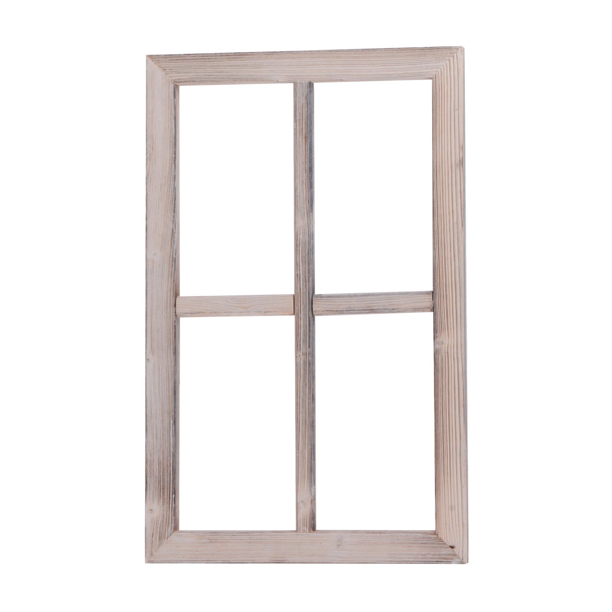 UNUS HOME Wanddekoobjekt Holzfenster Dekoration Altholz (50x32x2cm), Holzfensterrahmen, Dekofensterrahmen, Dekofenster