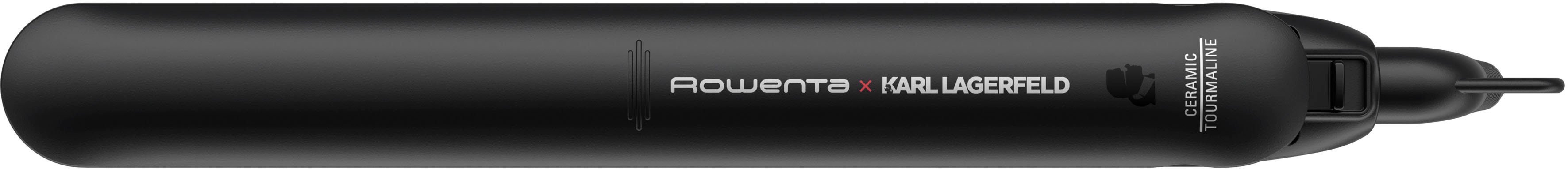 Rowenta Glätteisen Rowenta x Karl Lagerfeld SF161L Easyliss Haarglätter Keramik-Turmalin-Beschichtung, Ein-Knopf-Bedienung, Keramik-Turmalin-Beschichtung, bewegliche Platten rot|schwarz