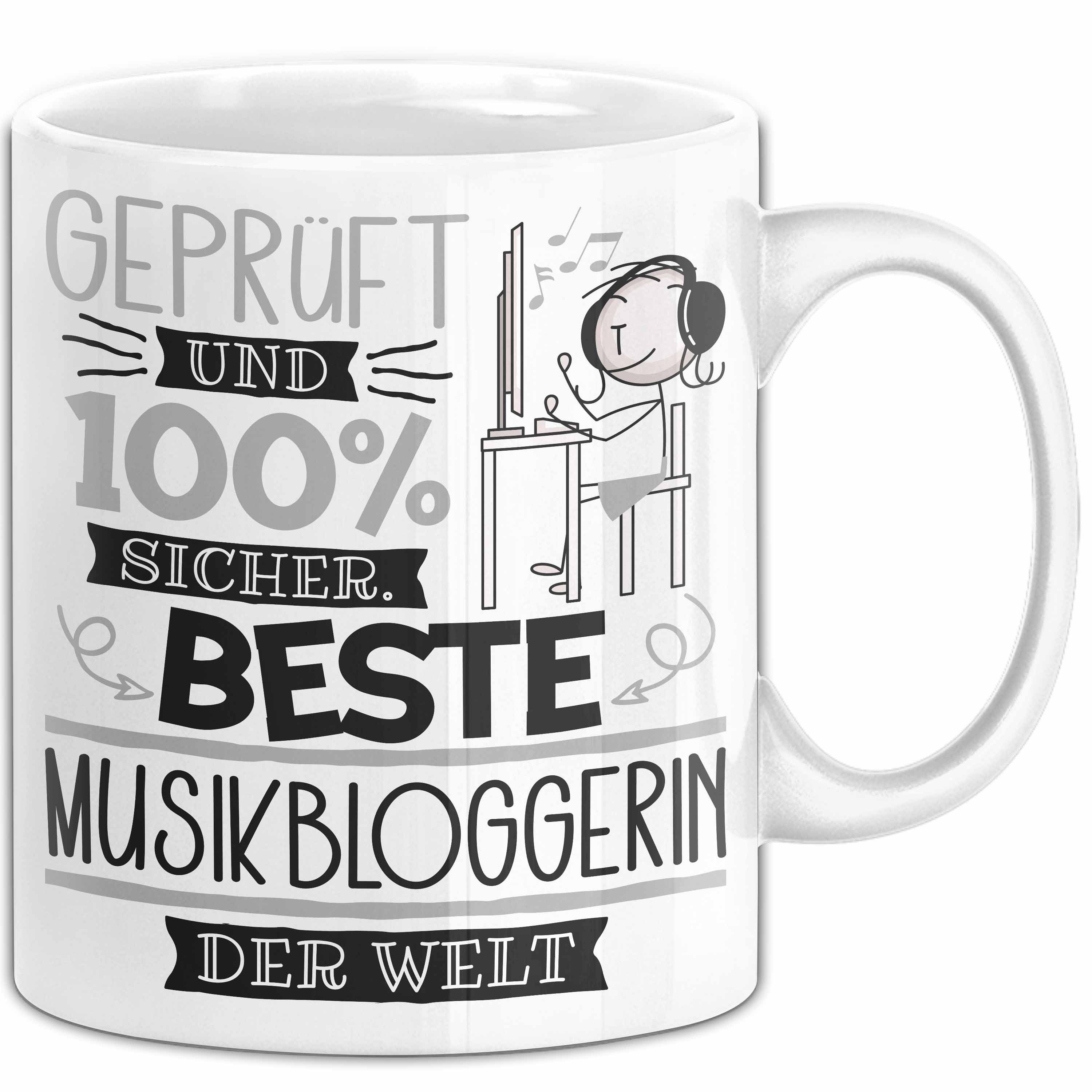 Trendation Tasse Beste Musikbloggerin Der Welt Tasse Geschenk für Eine Musikbloggerin