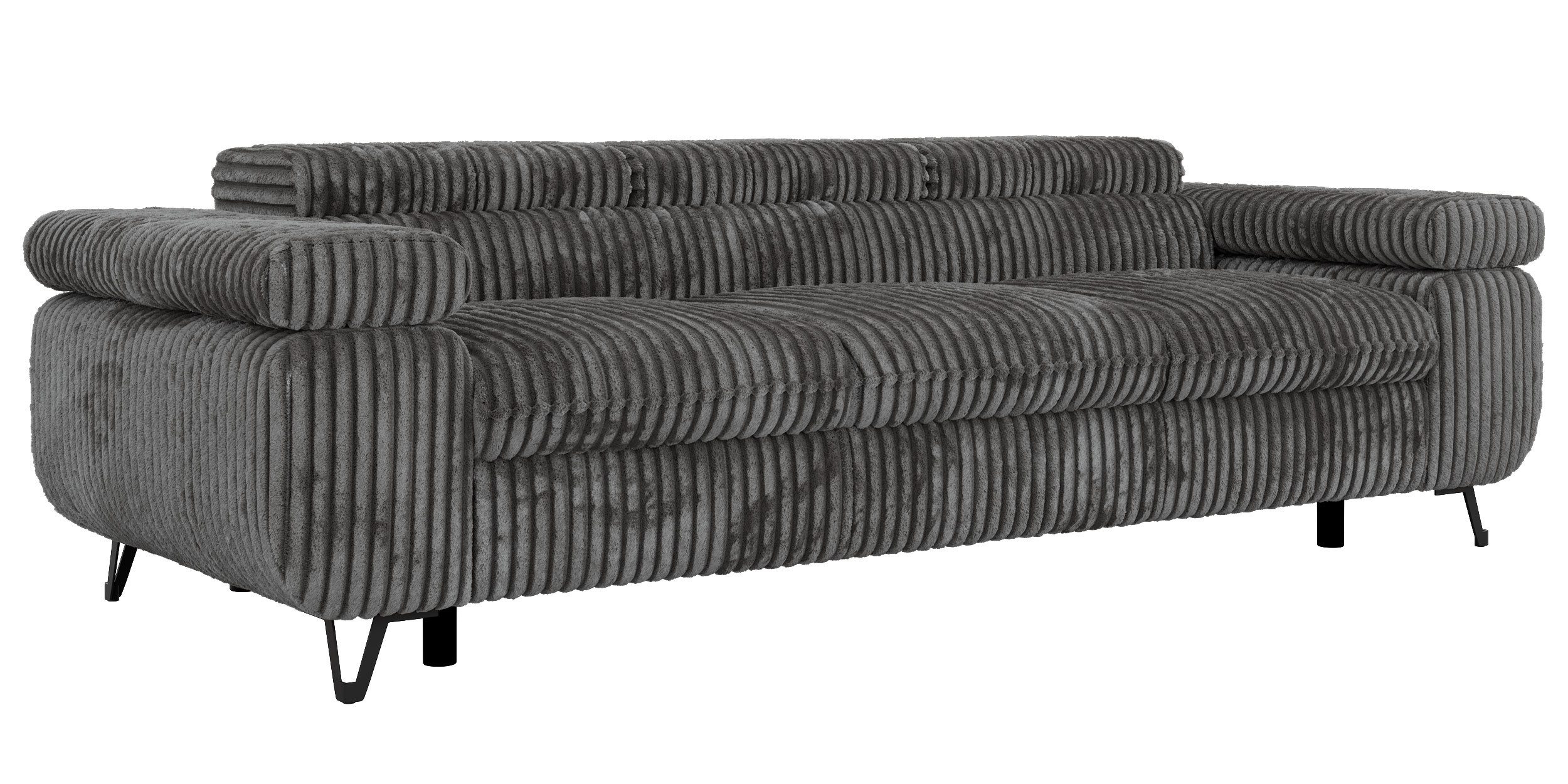MKS MÖBEL Sofa PETER, Polstersofa mit verstellbaren Armlehnen, 3-Sitzer Sofa, Wellenfedern