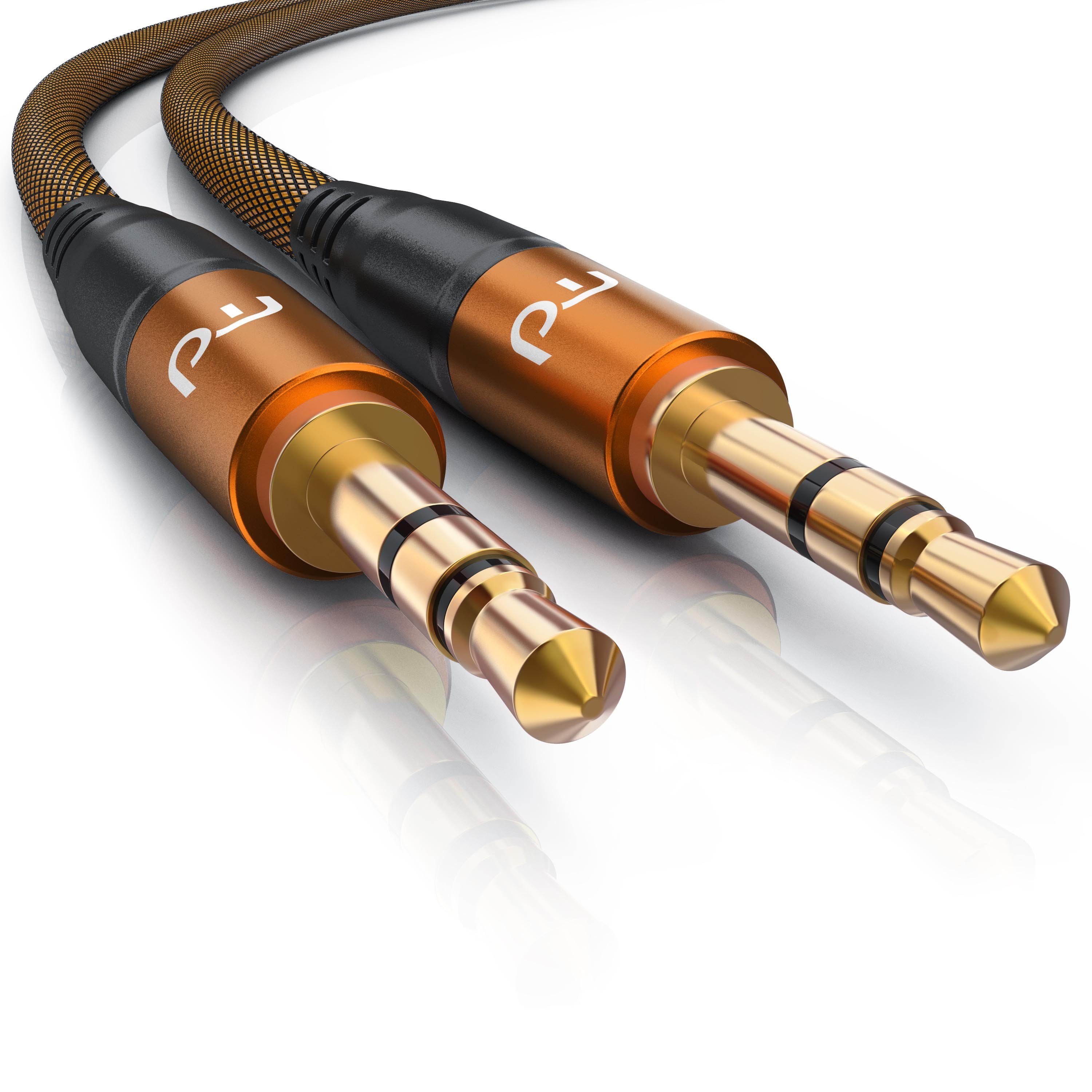 Primewire Klinkenkabel, Metallstecker, Klinke Verbindungskabel, Audiokabel - 2m Audio-Kabel, AUX, 3,5-mm-Klinke (200 cm), Stereo, für Smartphone, Auto, HiFi, klarer Sound ohne Störgeräusche