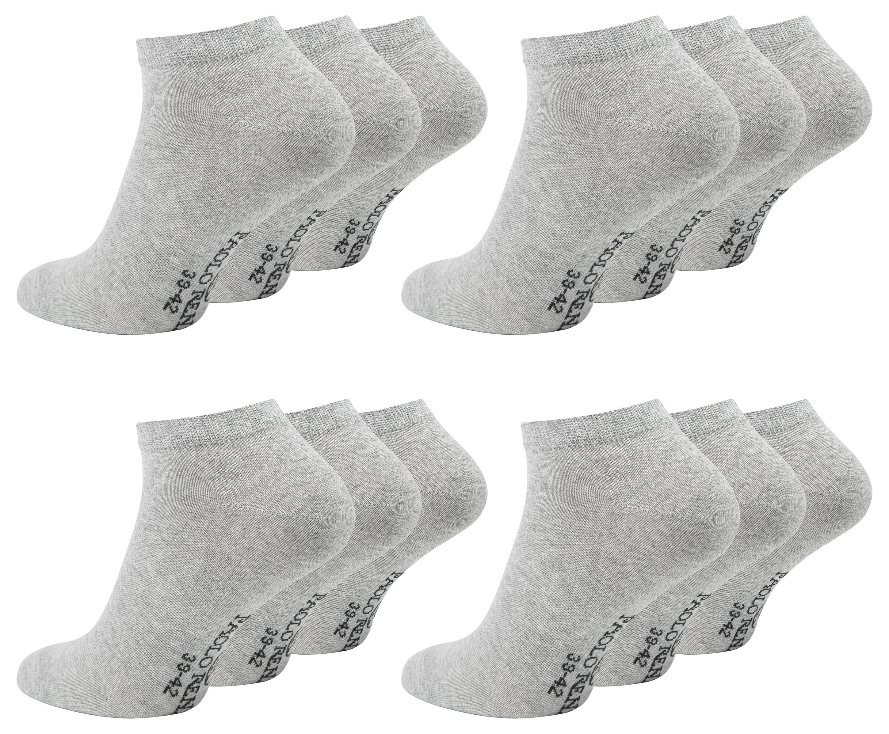 Paolo Renzo Sneakersocken für Herren und Damen (12-Paar) Atmungsaktive Unisex Sneaker Socken aus hochwertiger Baumwolle