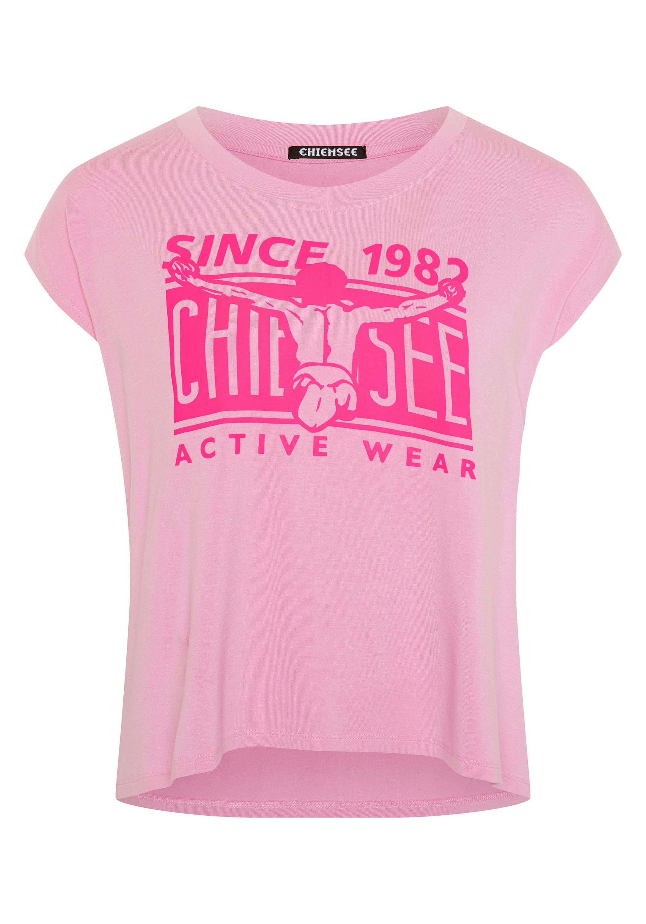 Chiemsee Print-Shirt T-Shirt aus Viskose-Elasthanmix mit Labelprint 1 Prism Pink