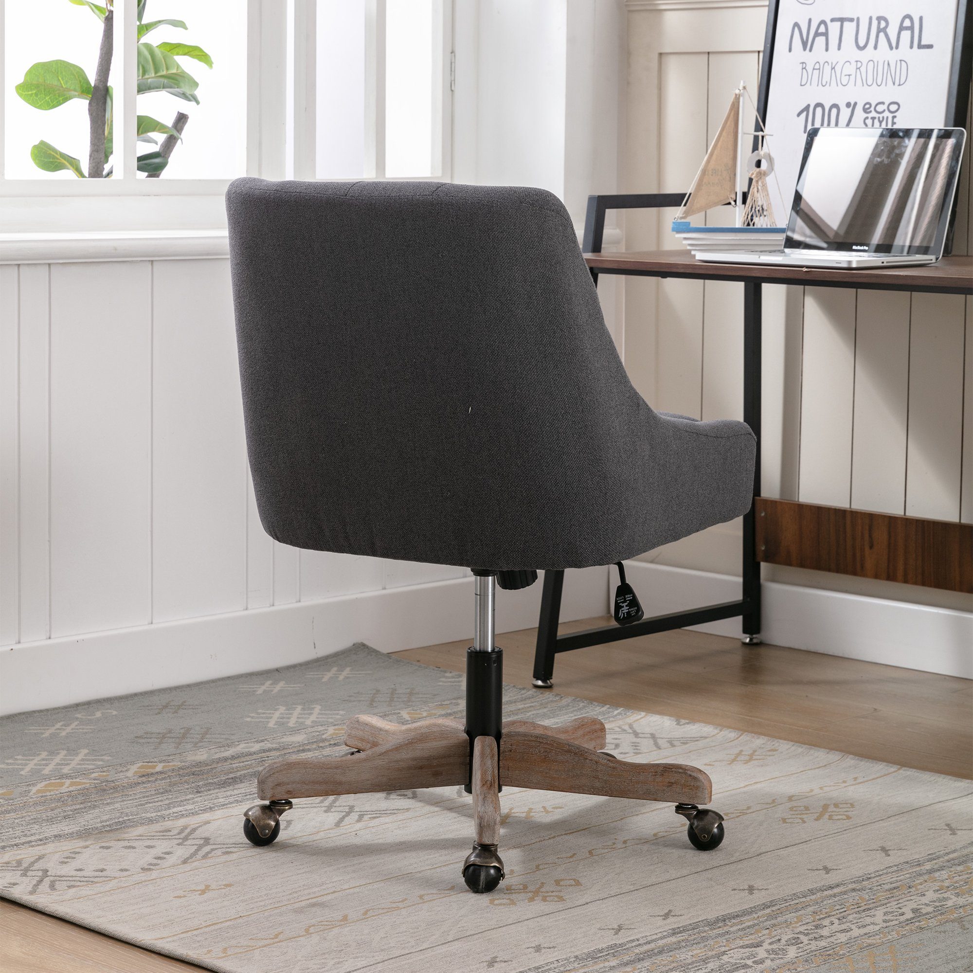 schwarz Schreibtischstuhl Bürostuhl Freizeit-Bürostuhl Drehstuhl für Schalensitz OKWISH Moderne Chefsessel (mit Wohnzimmer),