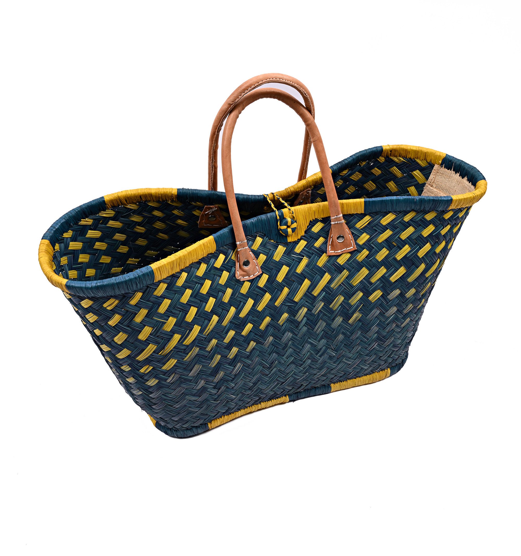 Goodman Design Korbtasche Handgefertigter Strohkorb – Farbenfroh, robust und einzigartig, Sehr Hochwertige Verarbeitung