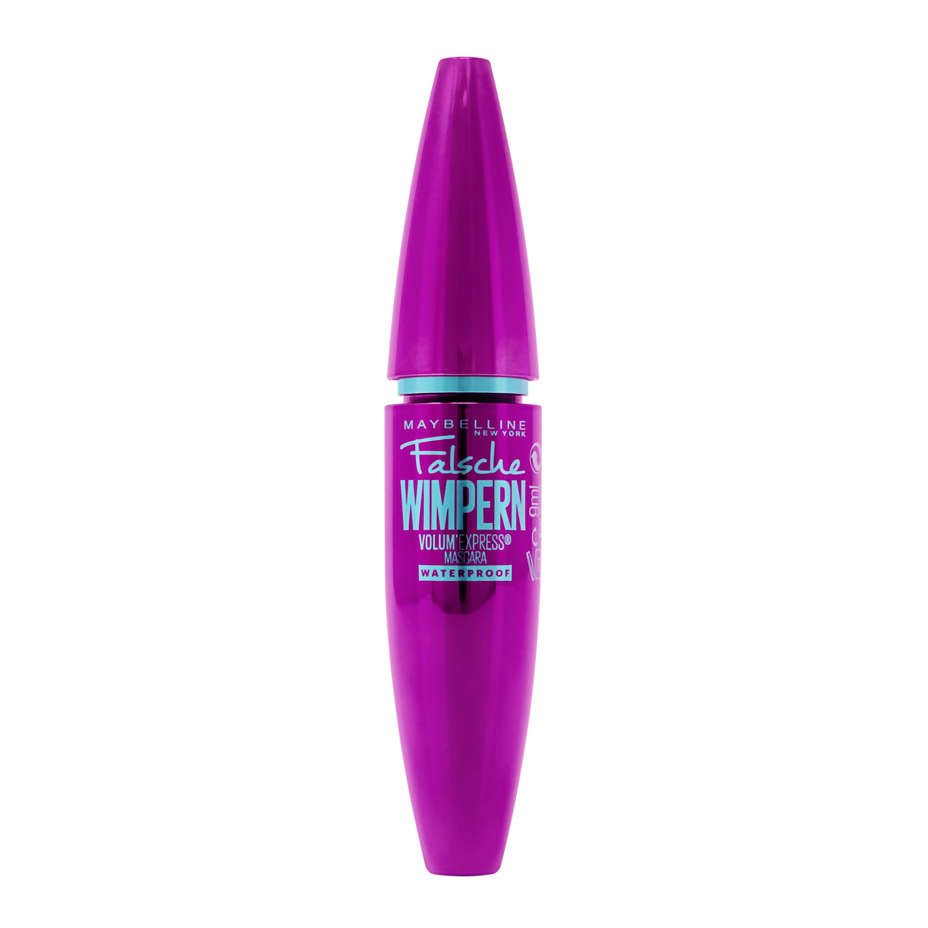 MAYBELLINE NEW YORK Mascara Volum‘ Express Falsche Wimpern Waterproof, mit patentierter Löffelbürste