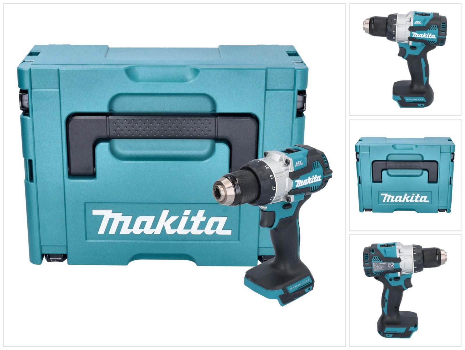Makita Akku-Schlagbohrschrauber DHP 489 ZJ Akku Schlagbohrschrauber 18 V 73 Nm Brushless + Makpac