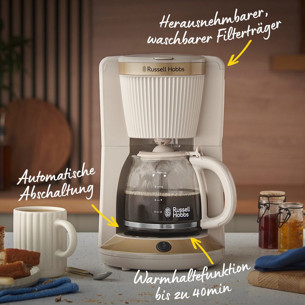 RUSSELL HOBBS Filterkaffeemaschine Stone 26781-56, 1,25l Kaffeekanne, Warmhaltefunktion, WhilTech-Brühtechnologie