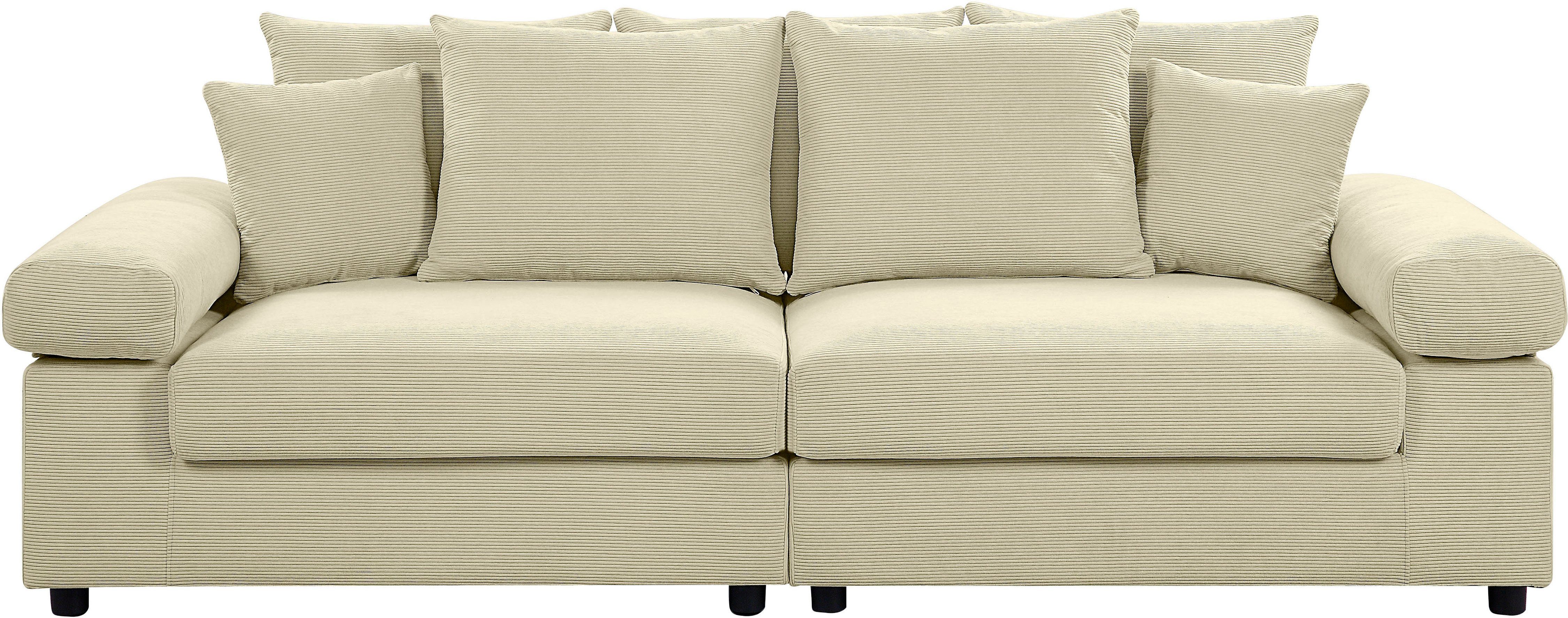ATLANTIC home collection Big-Sofa stellbar Raum Federkern, creme mit XXL-Sitzfläche, im Bjoern, Cord-Bezug, mit frei