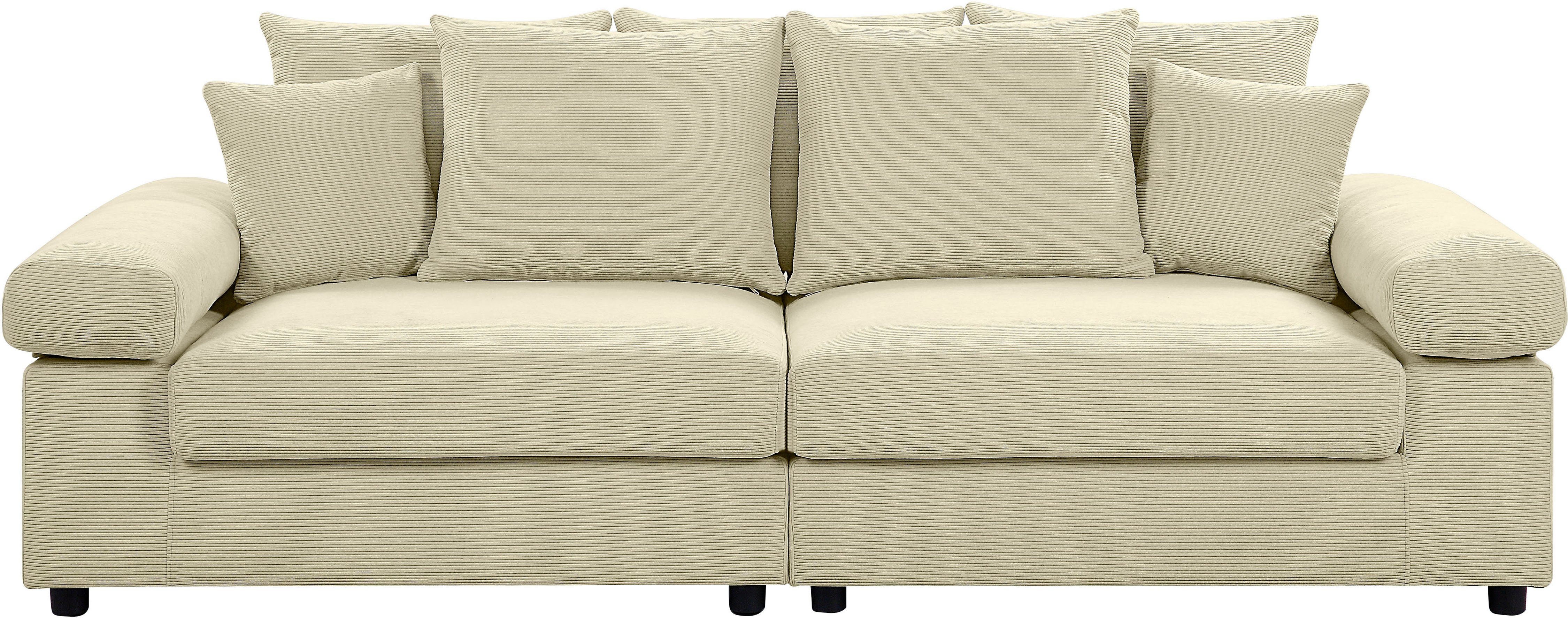 ATLANTIC home Raum stellbar im mit Cord-Bezug, frei Bjoern, creme collection Big-Sofa XXL-Sitzfläche, Federkern, mit