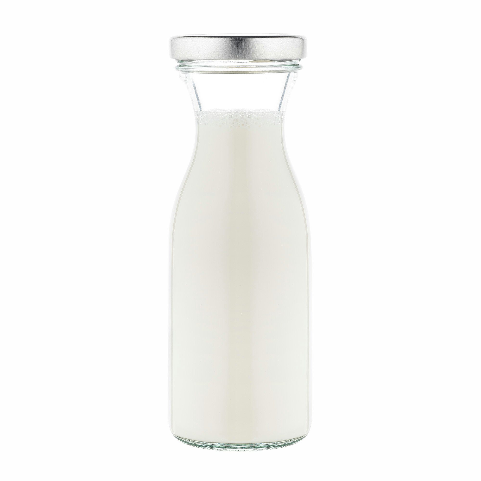 MamboCat Vorratsglas 6er Set Weithalsflasche Karaffe 250 ml + To 53 Deckel silber, Glas – Bild 3 von 5