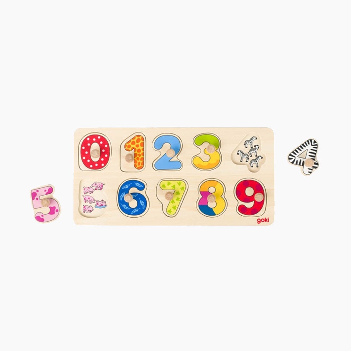 goki Lernspielzeug Hintergrundbildpuzzle Lerne zählen (packung, 10-St), Spielend Zählen lernen mit den Zahlen von 0 bis 9.
