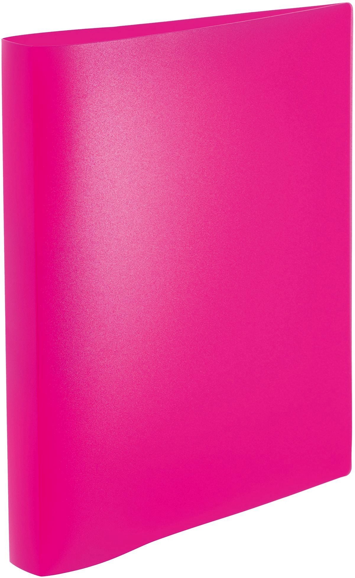 Präsentationsordner Ringbuch A4 PP 2 Ringe 25mm Neon pink
